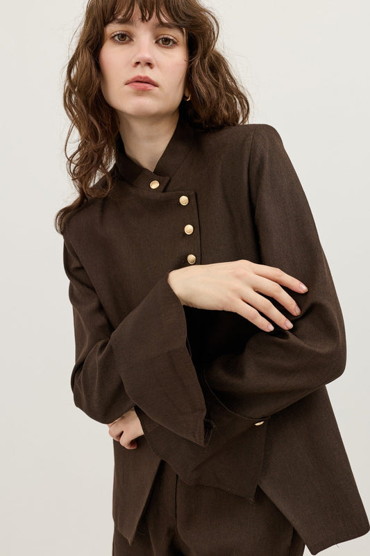 Women's Blazer Jacket with Linen Blend