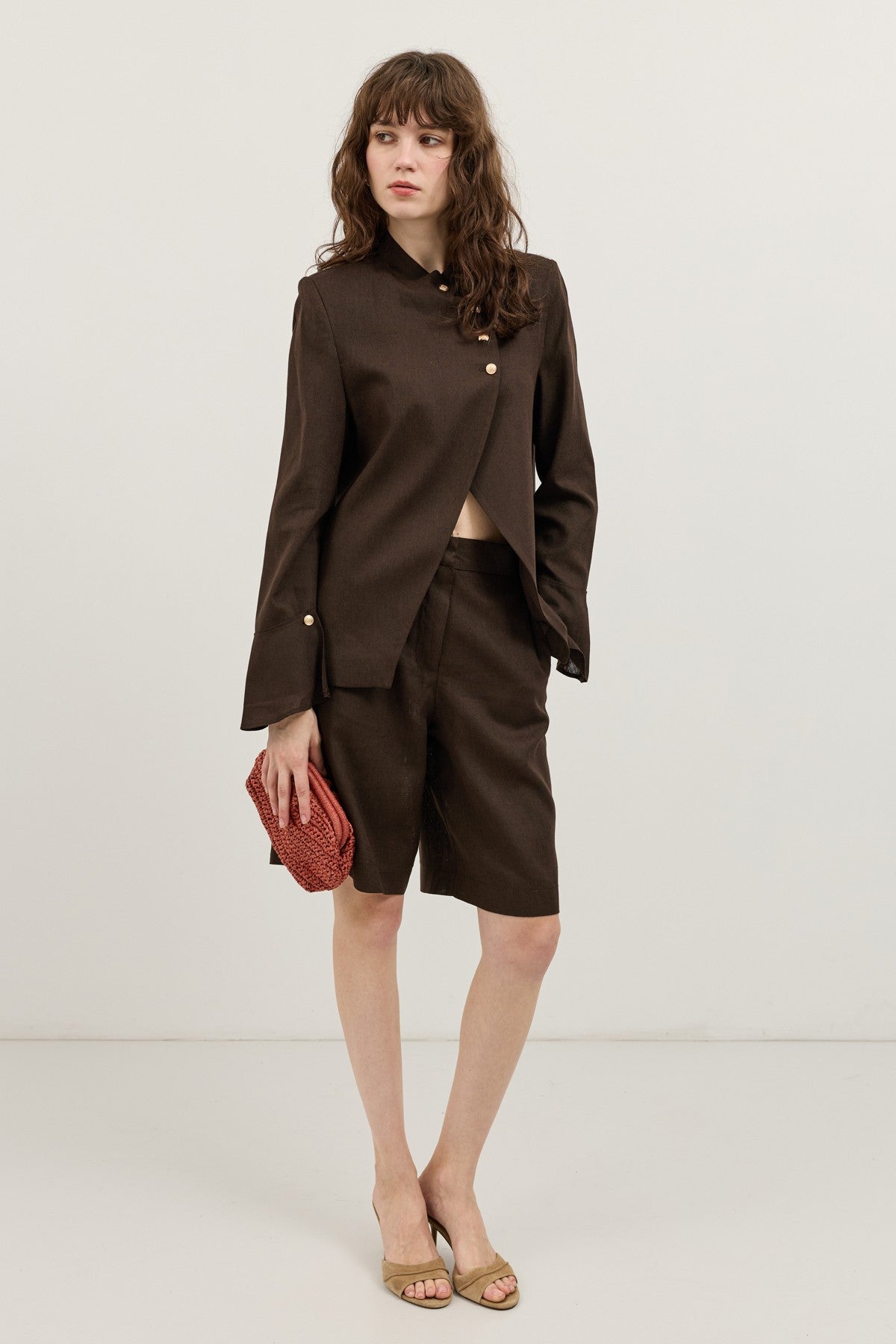 Women's Blazer Jacket with Linen Blend
