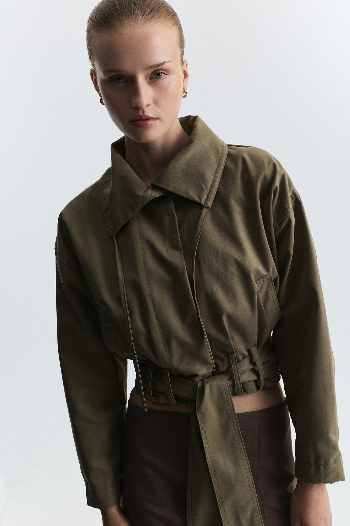 Short Trench Coat with a Belt