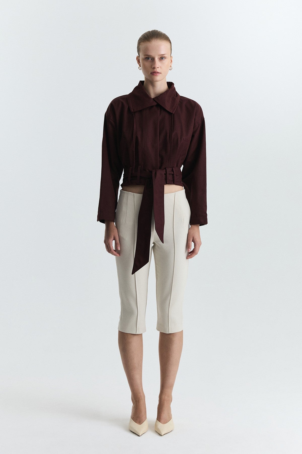 Short Trench Coat with a Belt