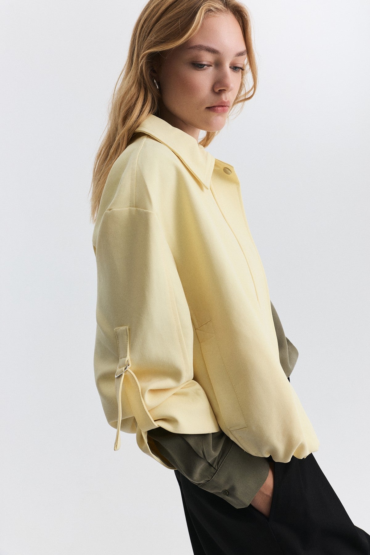 Waist-Elasticated Bomber Jacket