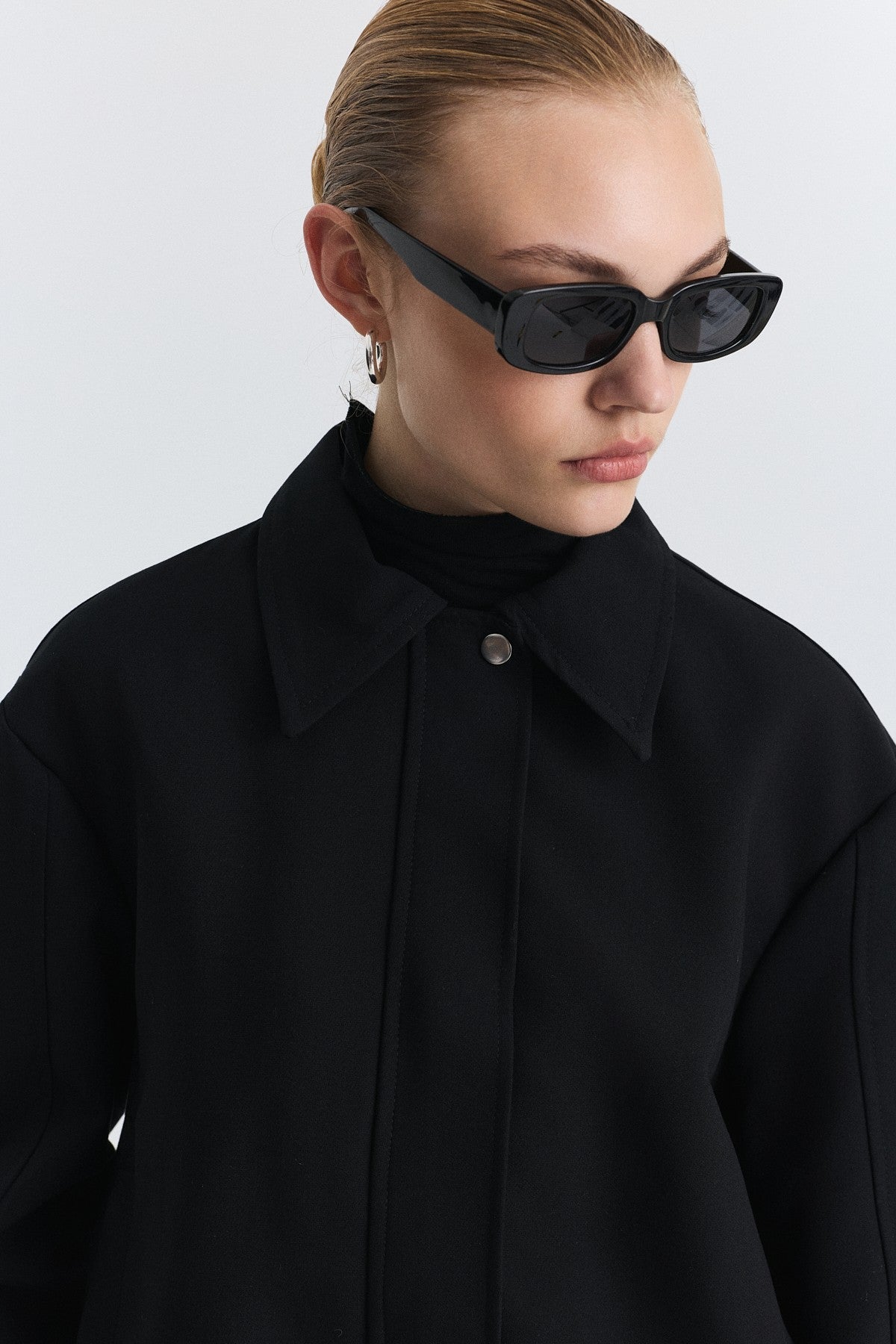 Waist-Elasticated Bomber Jacket
