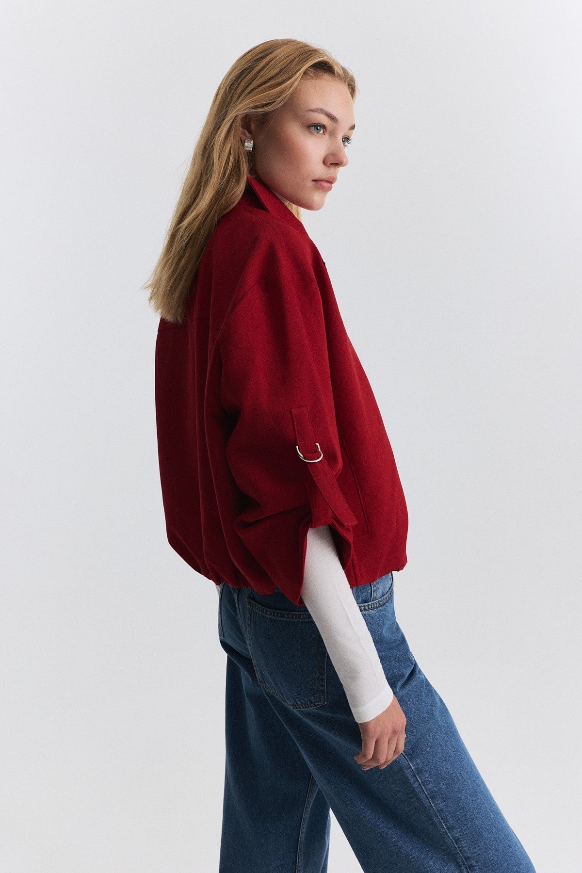 Waist-Elasticated Bomber Jacket