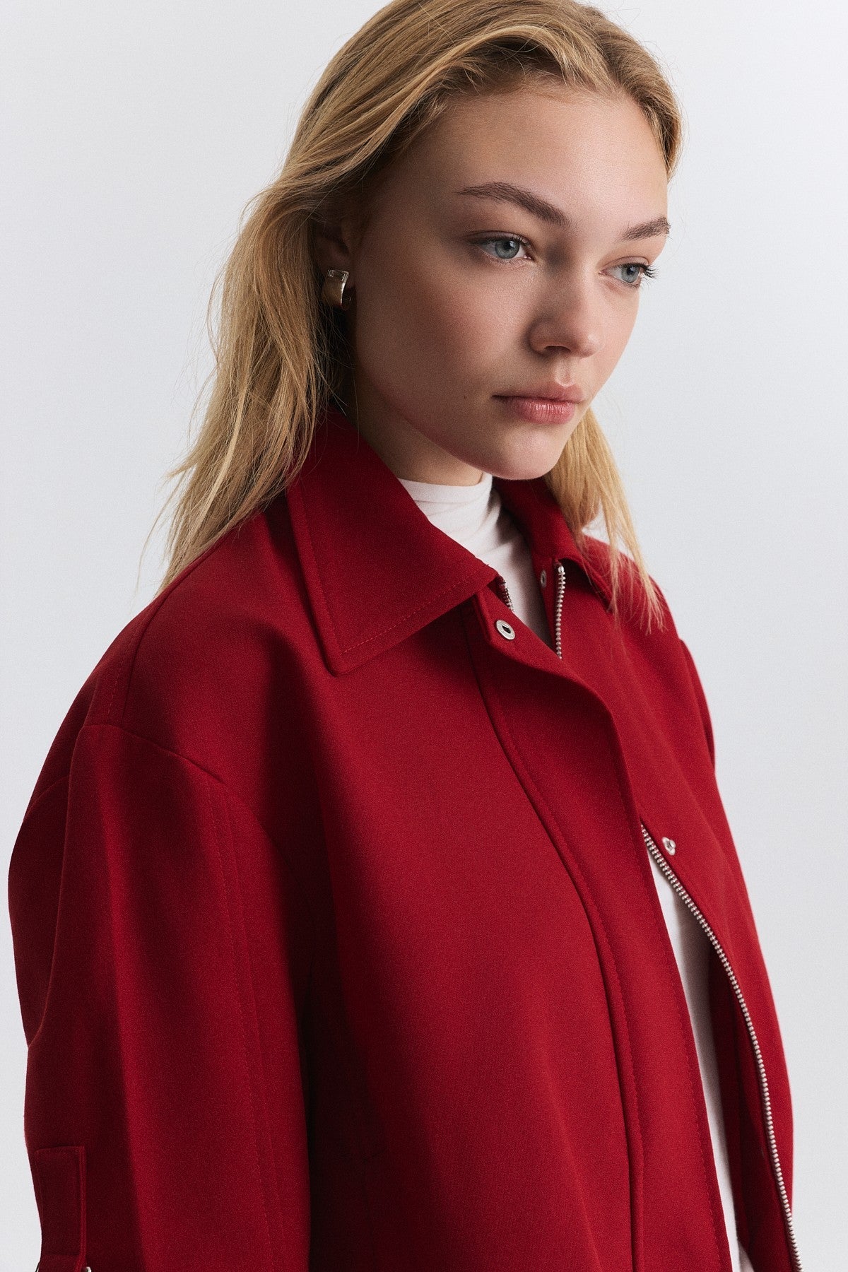 Waist-Elasticated Bomber Jacket