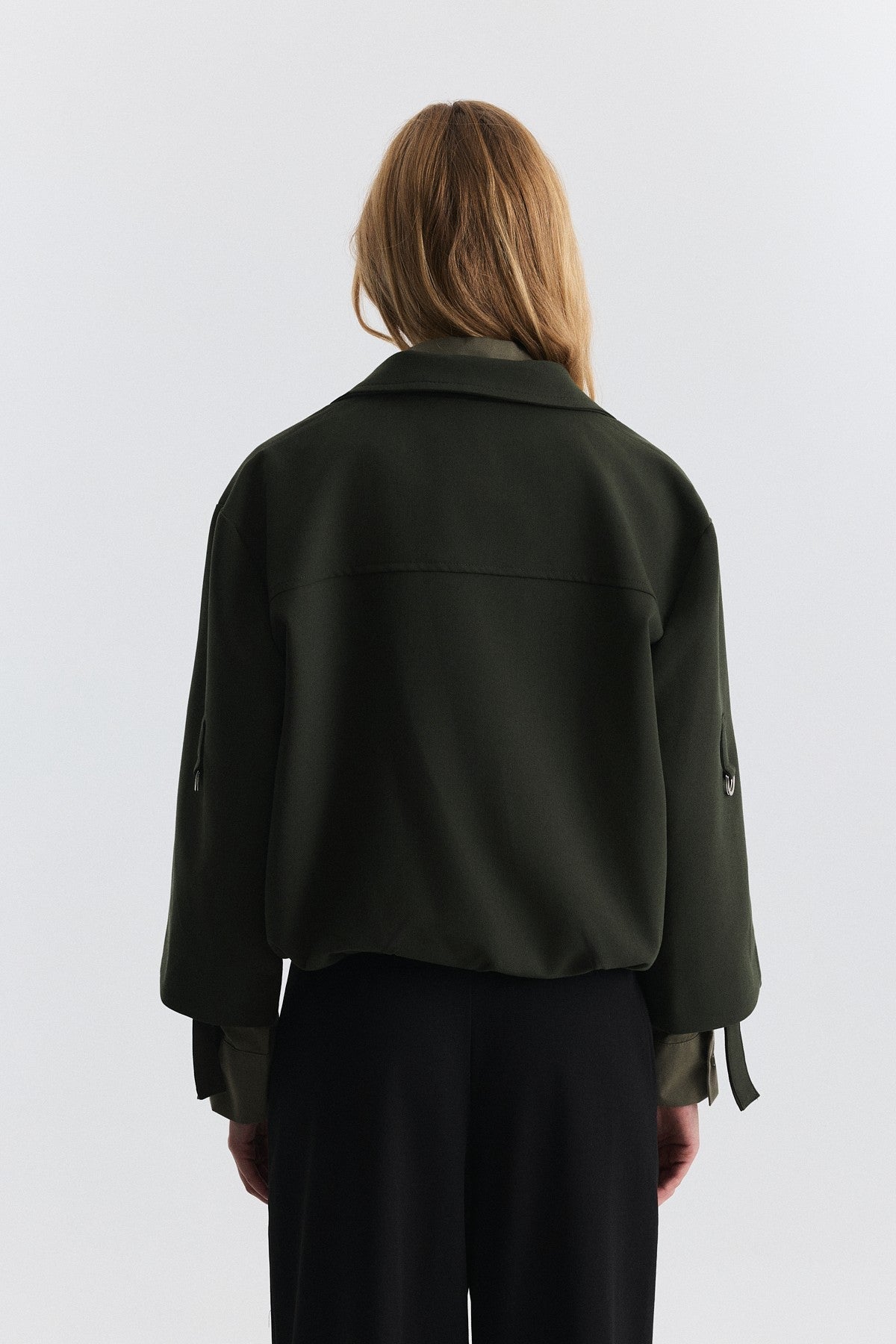 Waist-Elasticated Bomber Jacket