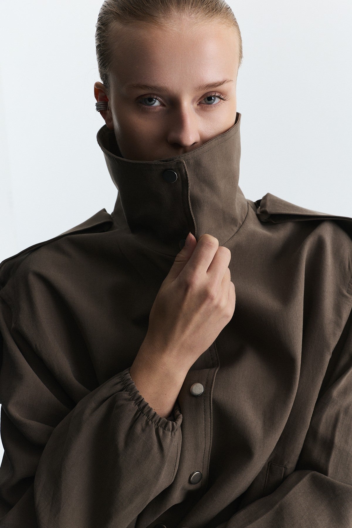 Lyocell-Blend Stand-Up Collar Jacket