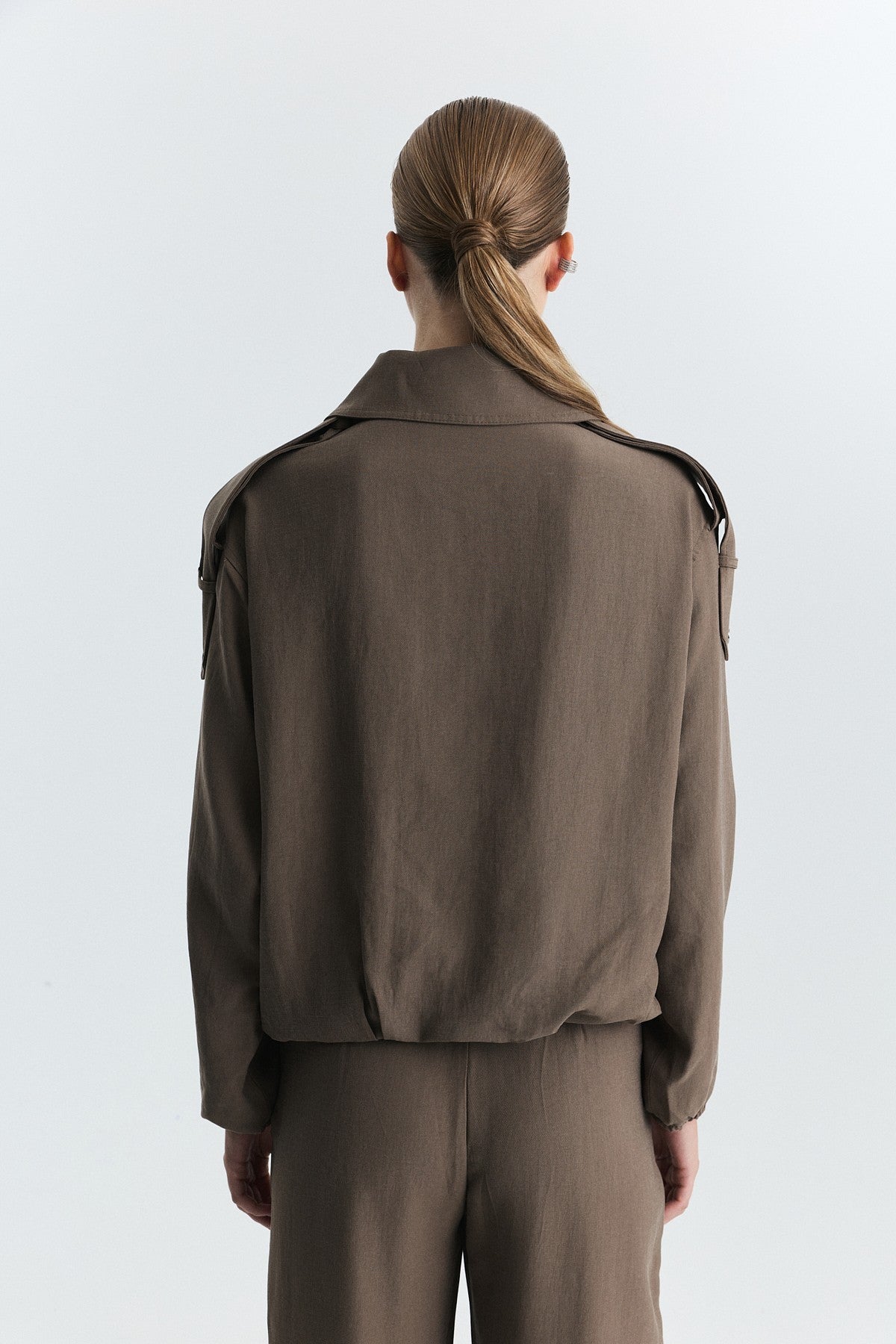 Lyocell-Blend Stand-Up Collar Jacket