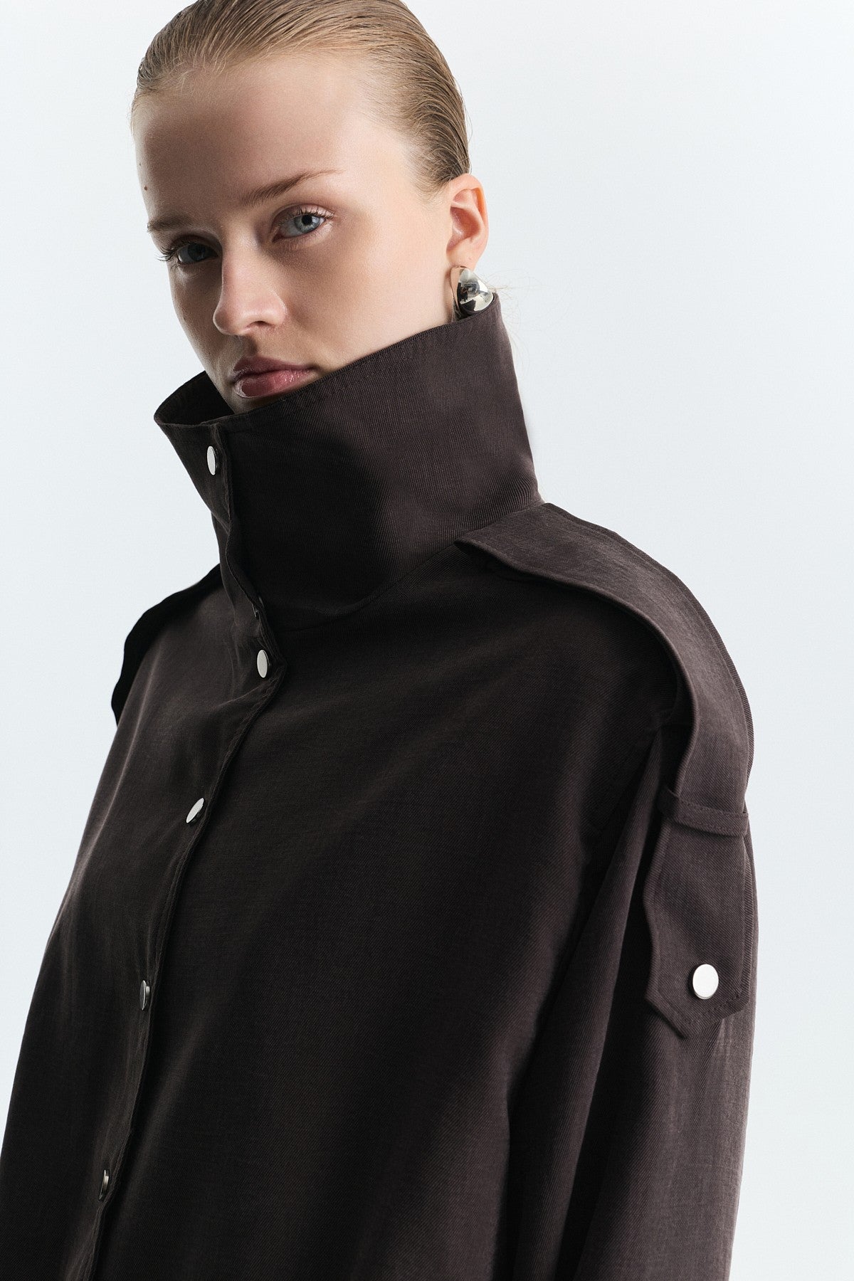 Lyocell-Blend Stand-Up Collar Jacket
