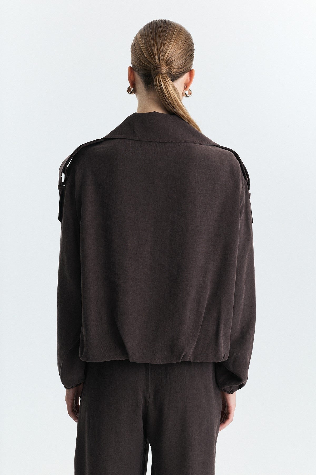 Lyocell-Blend Stand-Up Collar Jacket
