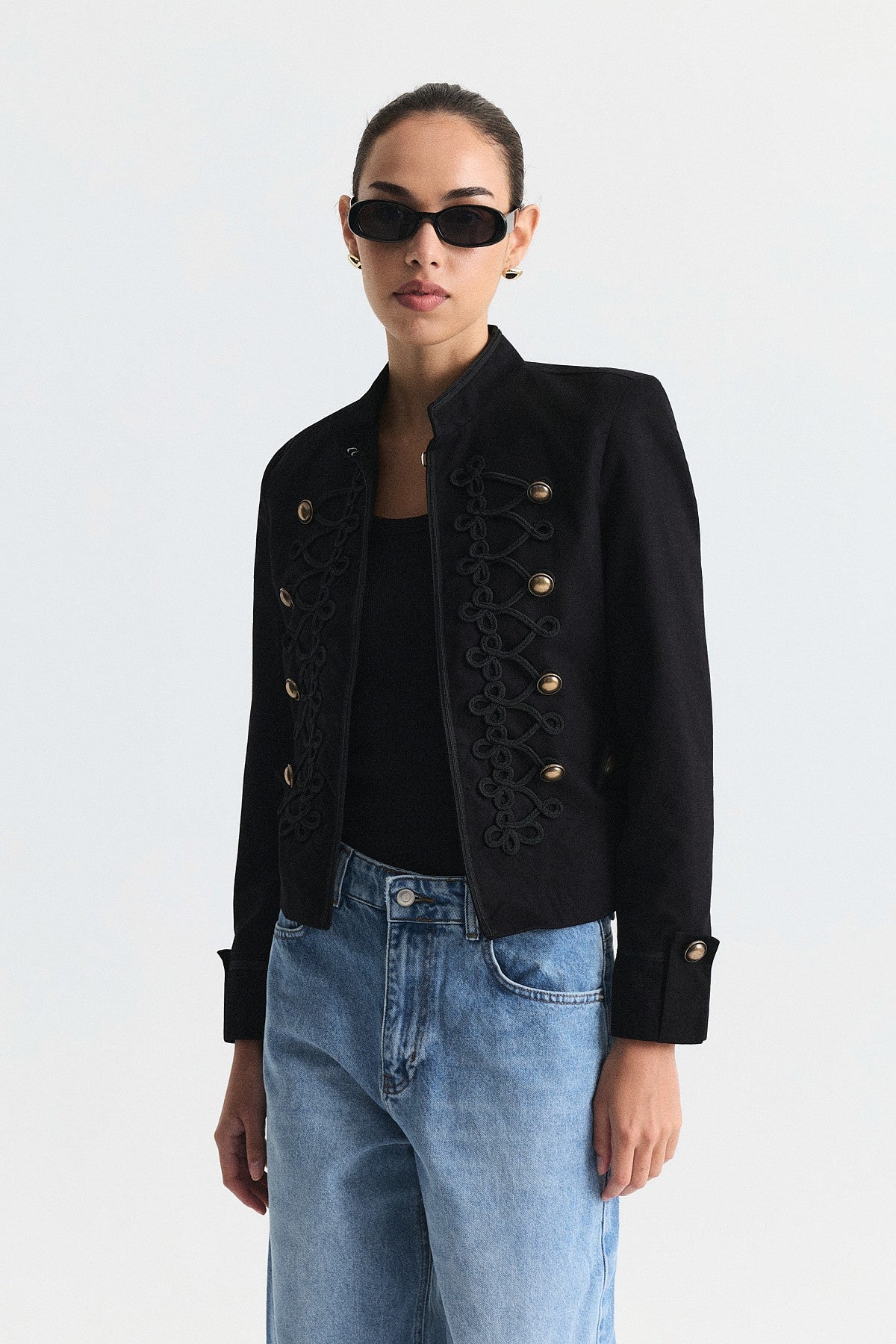 Embroidered Jacket with Ornate Button Details