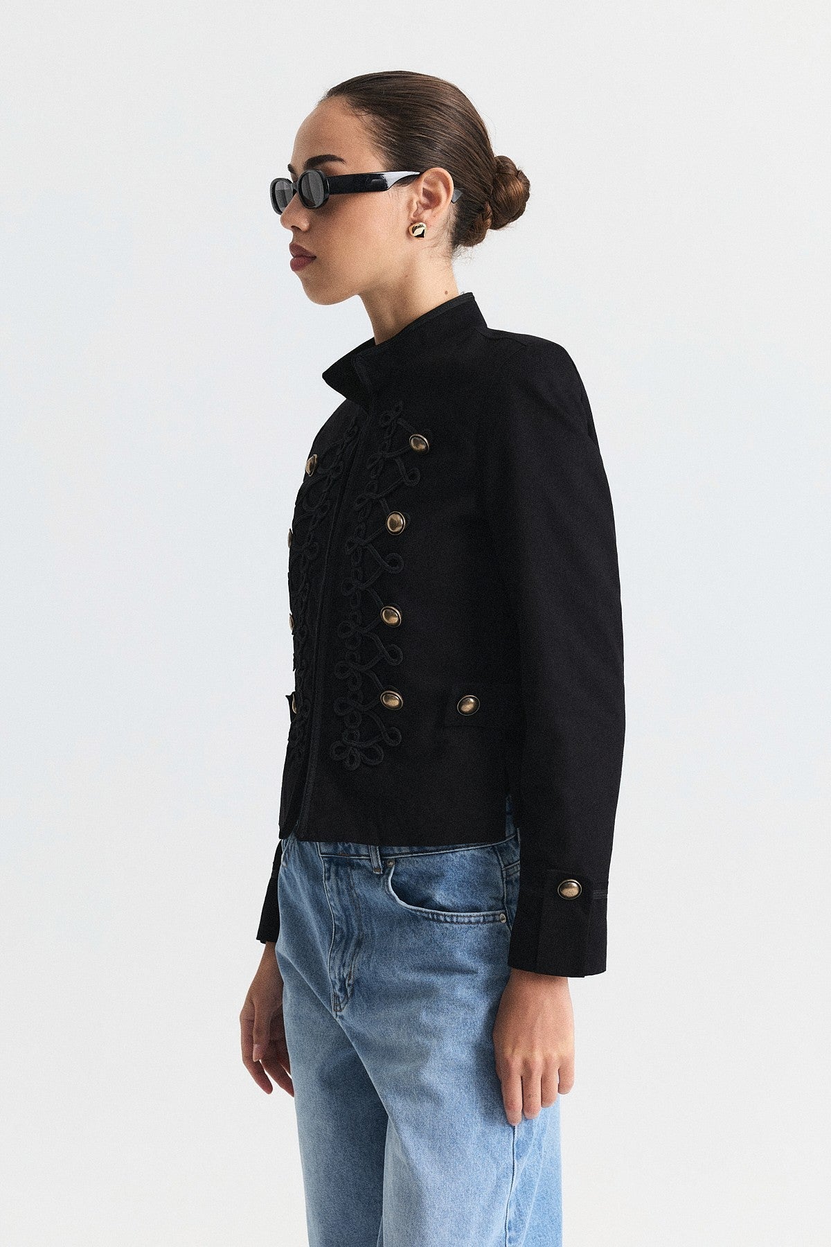 Embroidered Jacket with Ornate Button Details