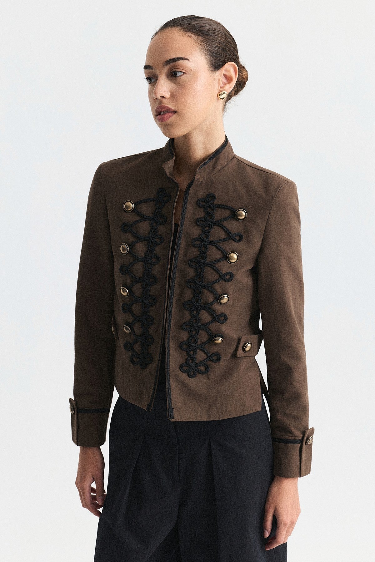 Embroidered Jacket with Ornate Button Details