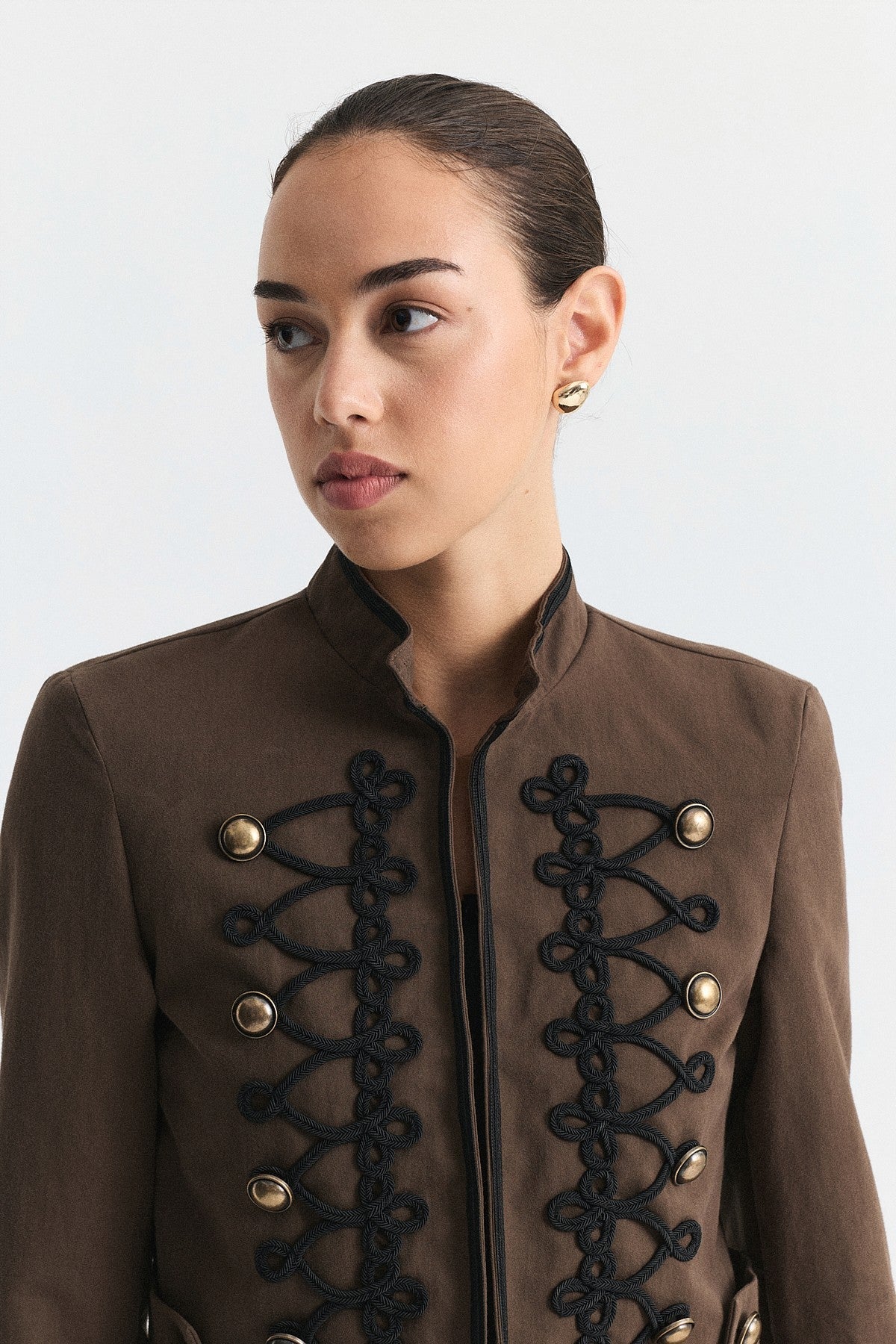 Embroidered Jacket with Ornate Button Details