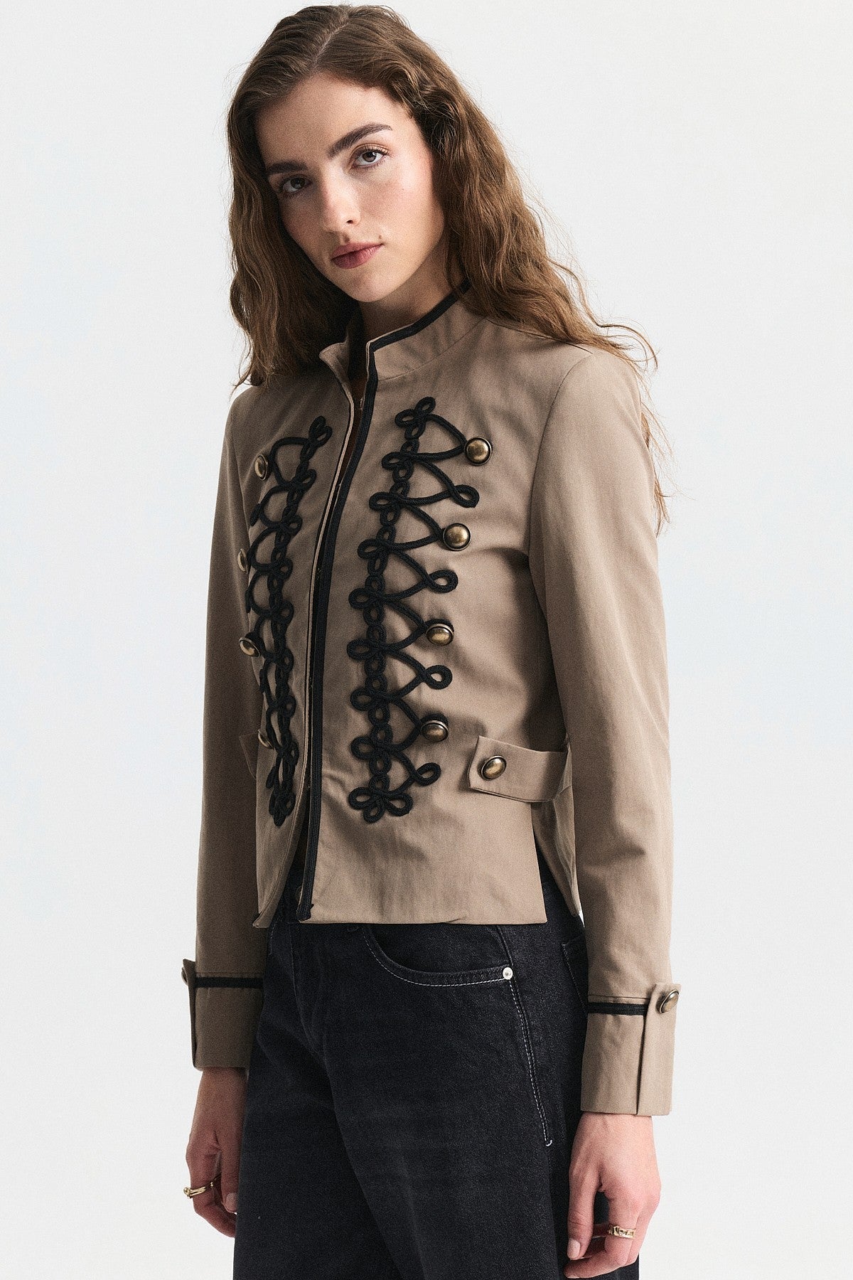 Embroidered Jacket with Ornate Button Details