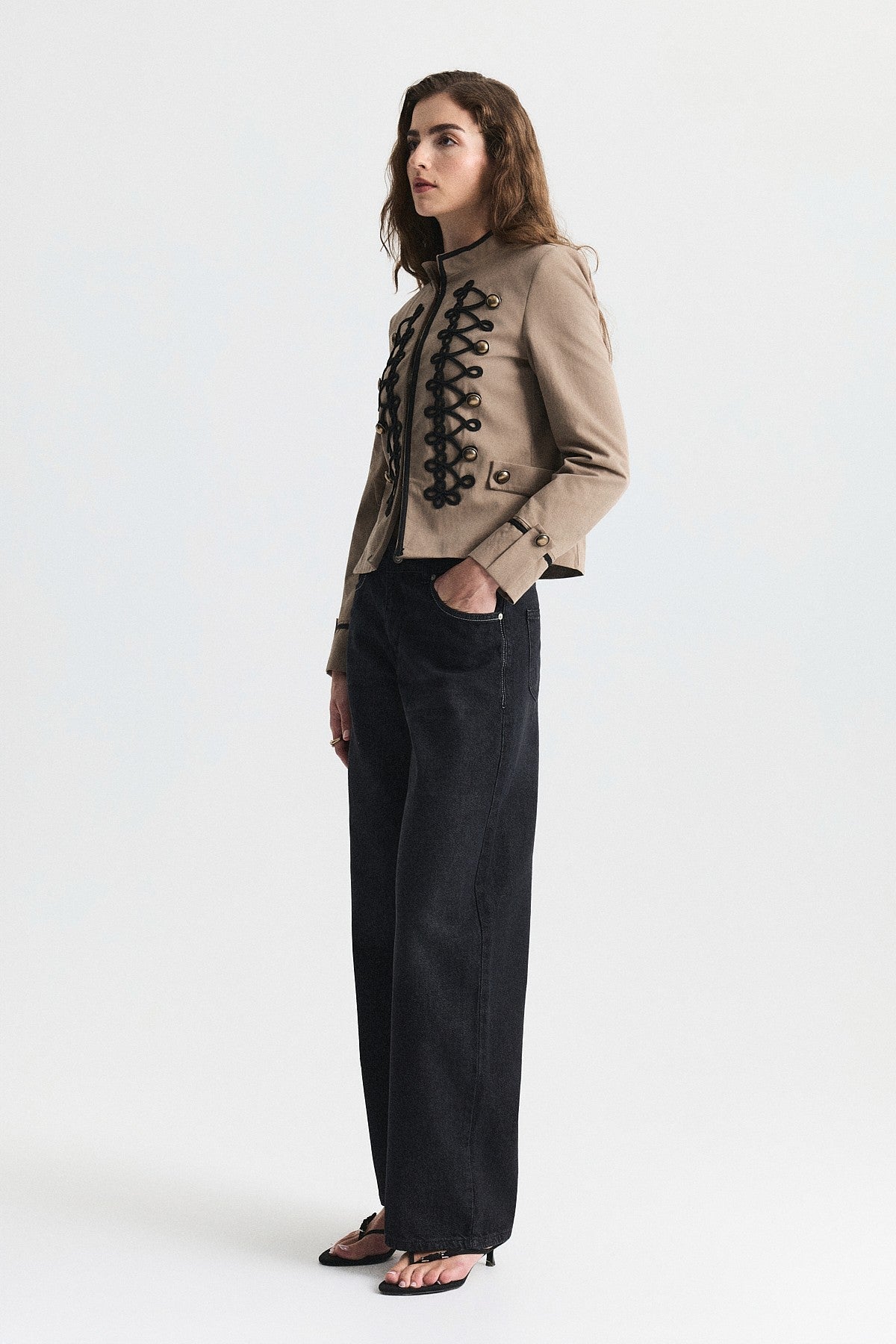Embroidered Jacket with Ornate Button Details