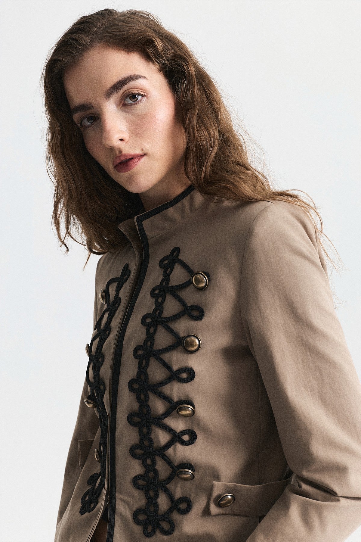 Embroidered Jacket with Ornate Button Details
