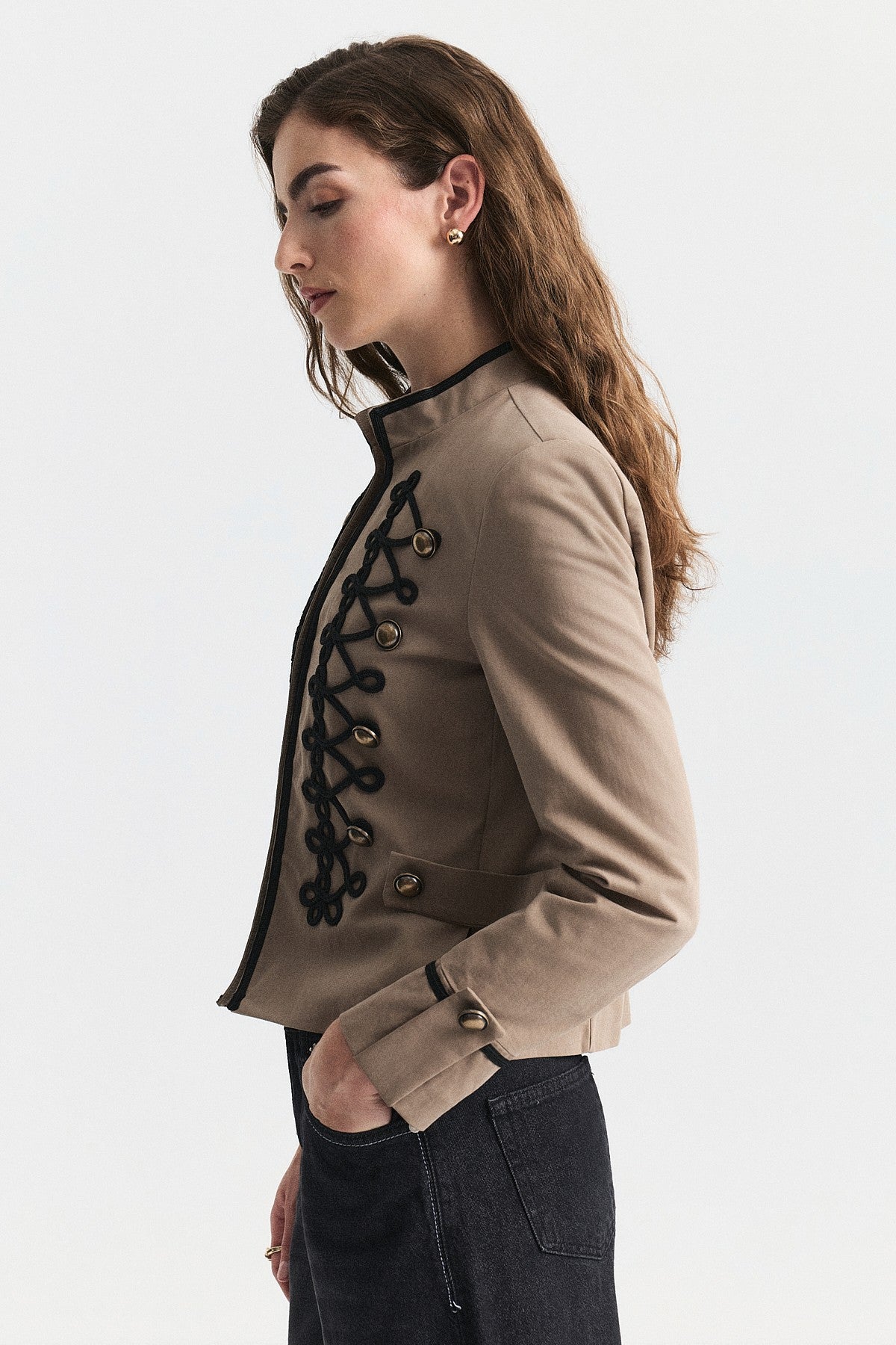 Embroidered Jacket with Ornate Button Details