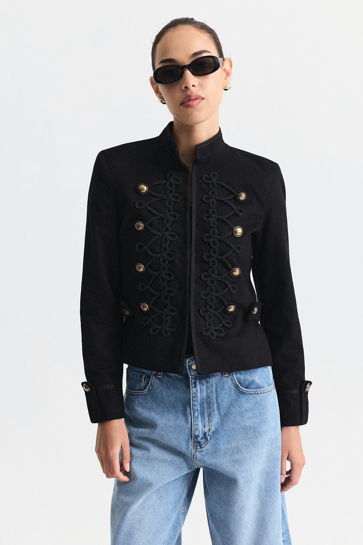 Embroidered Jacket with Ornate Button Details