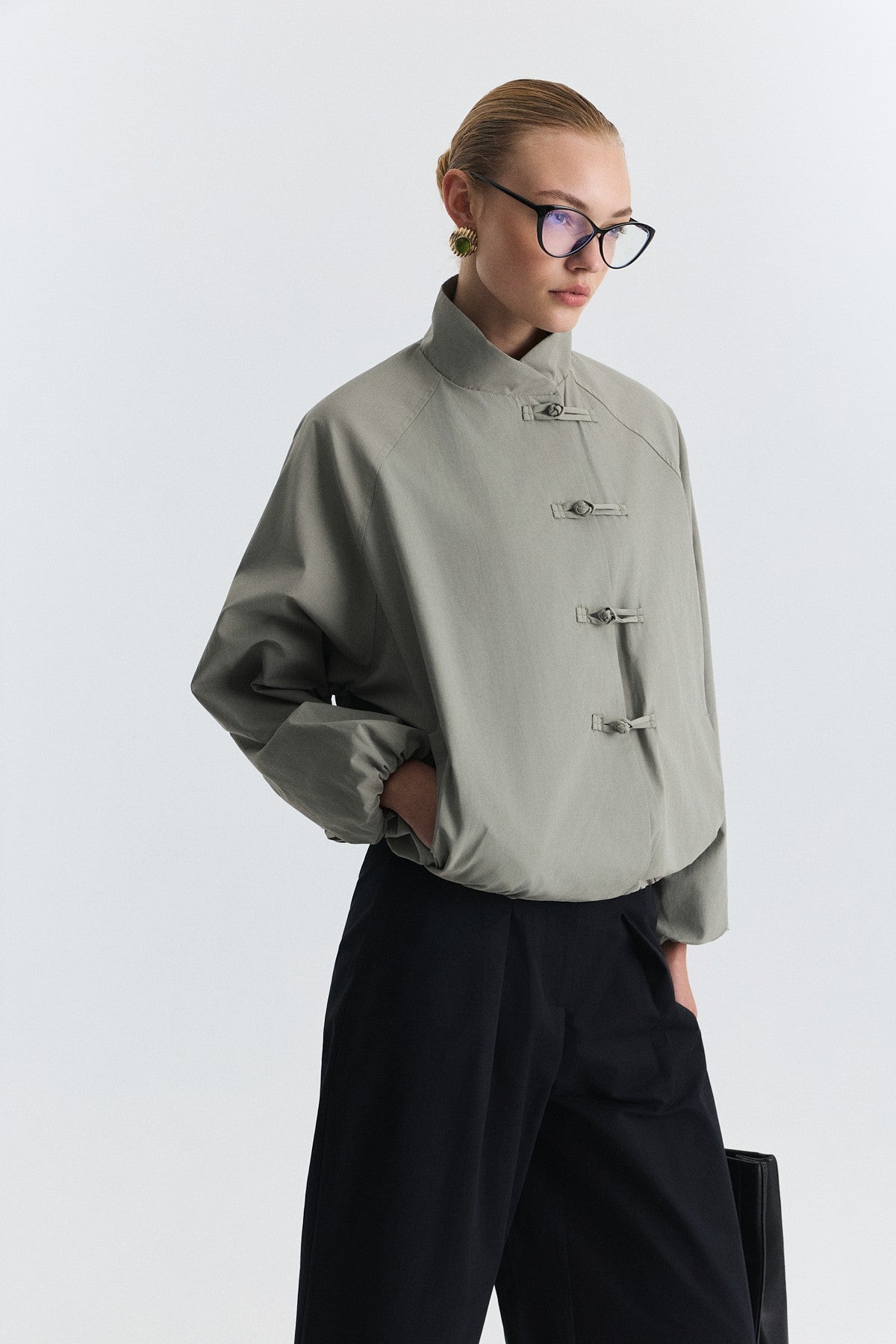 Jacket with Embellished Buttons
