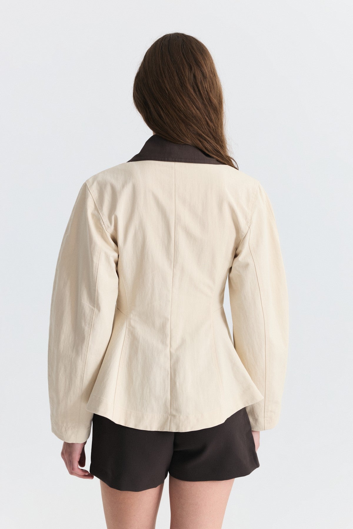 Contrast Collar Jacket with Pin Details