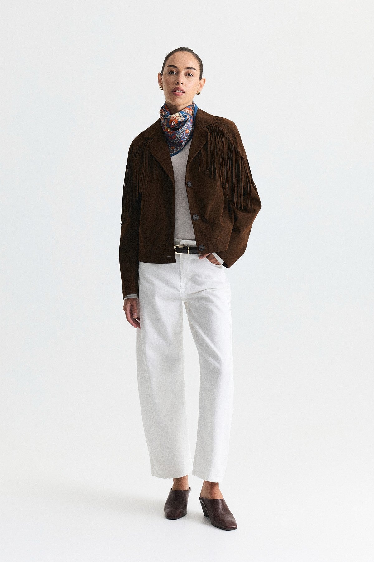 Faux Suede Jacket with Fringe