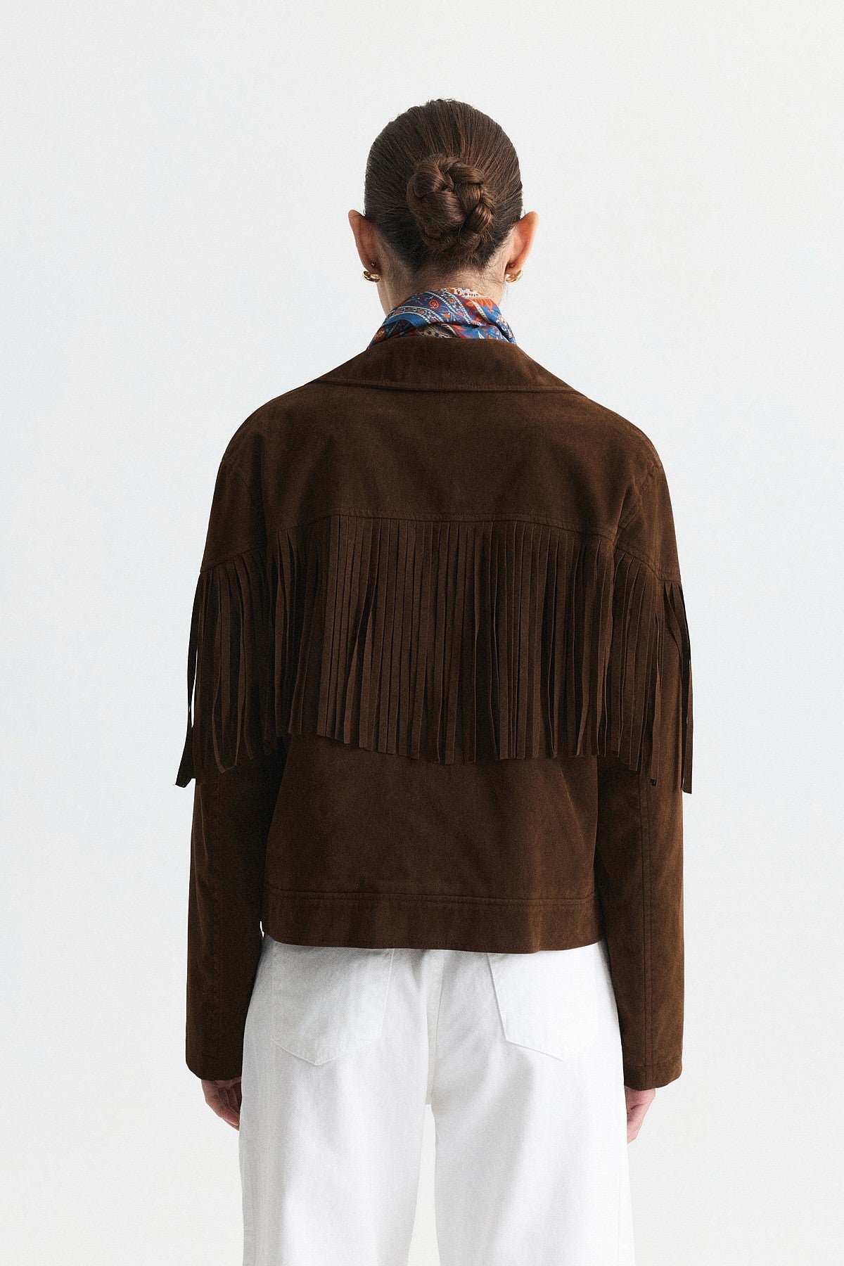 Faux Suede Jacket with Fringe