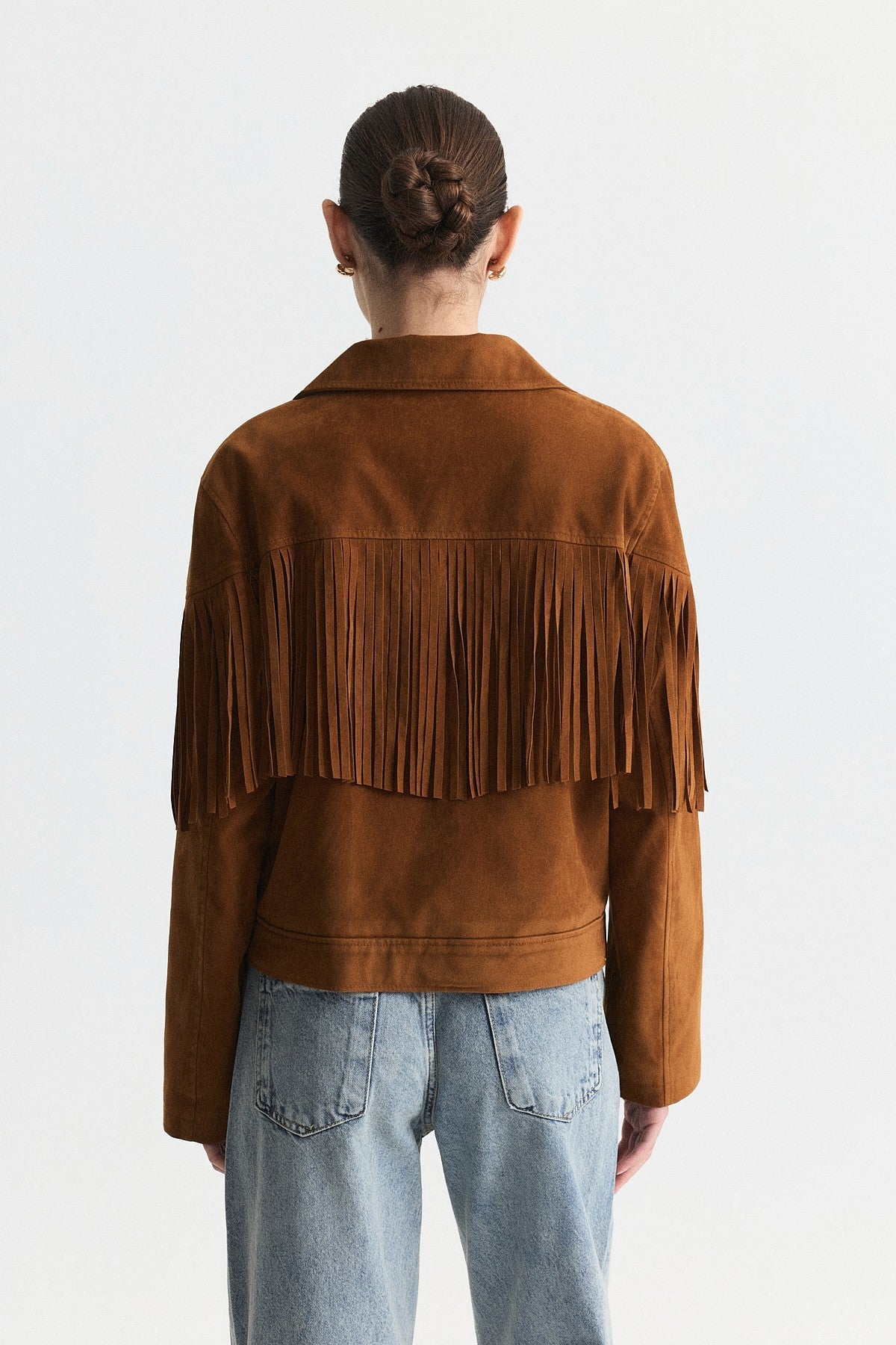 Faux Suede Jacket with Fringe