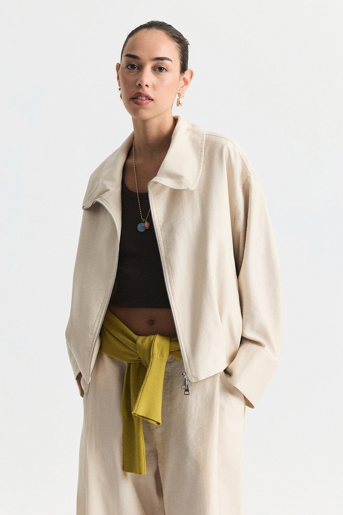 Stand-Up Collar Bomber Jacket
