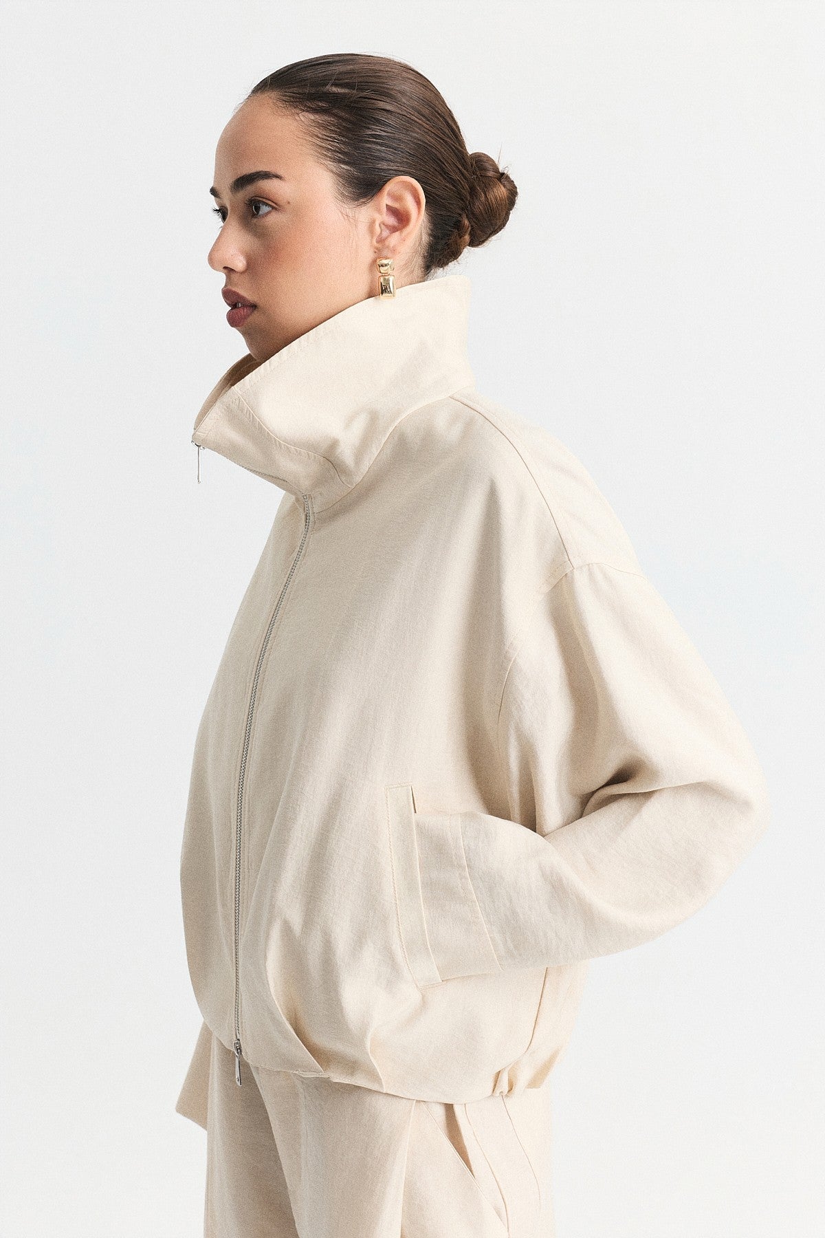 Stand-Up Collar Bomber Jacket