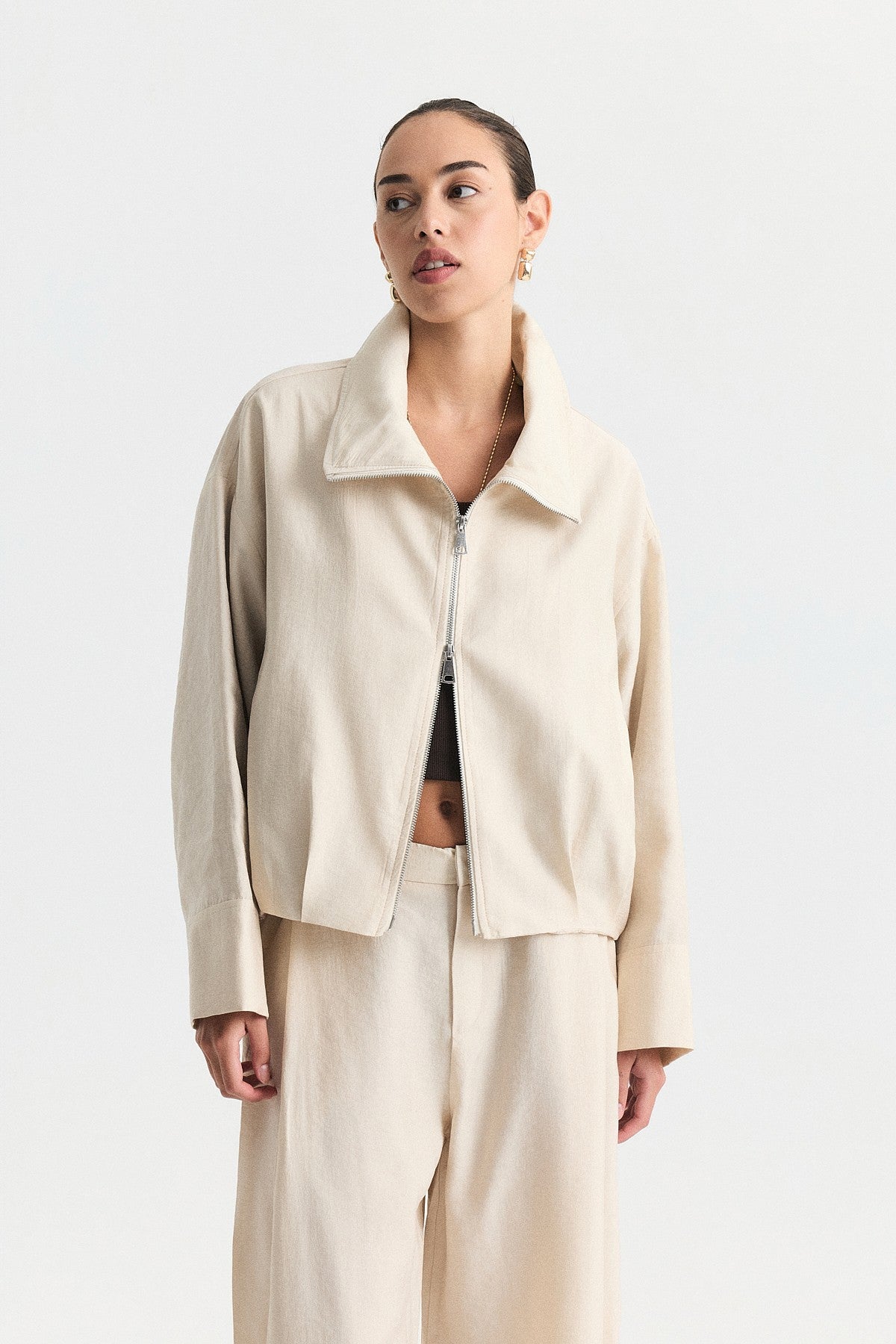 Stand-Up Collar Bomber Jacket