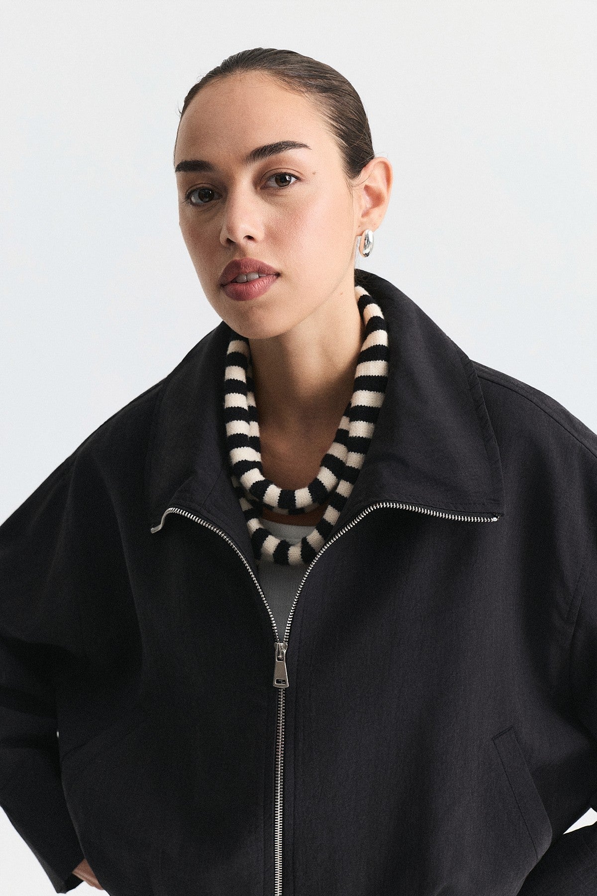 Stand-Up Collar Bomber Jacket