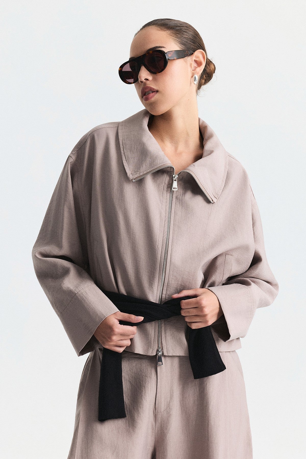 Stand-Up Collar Bomber Jacket