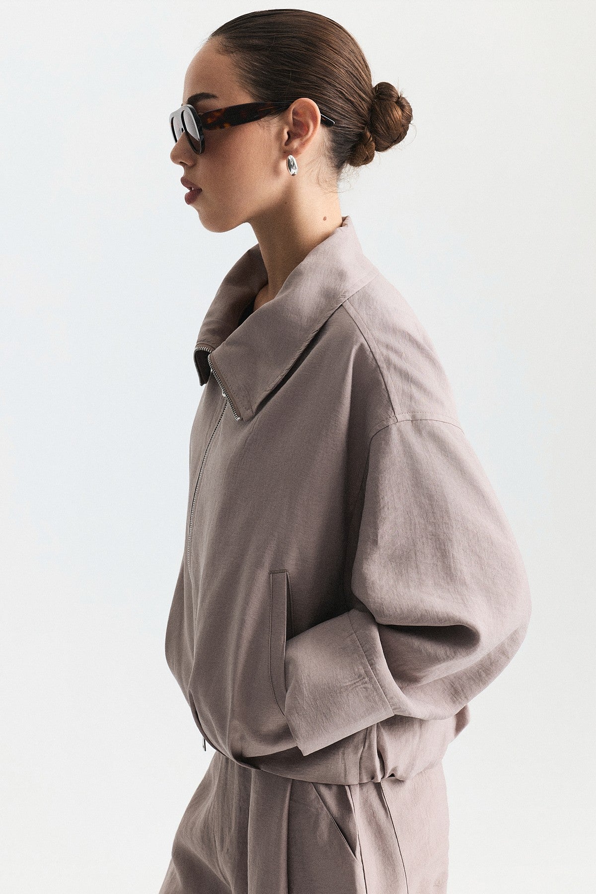 Stand-Up Collar Bomber Jacket