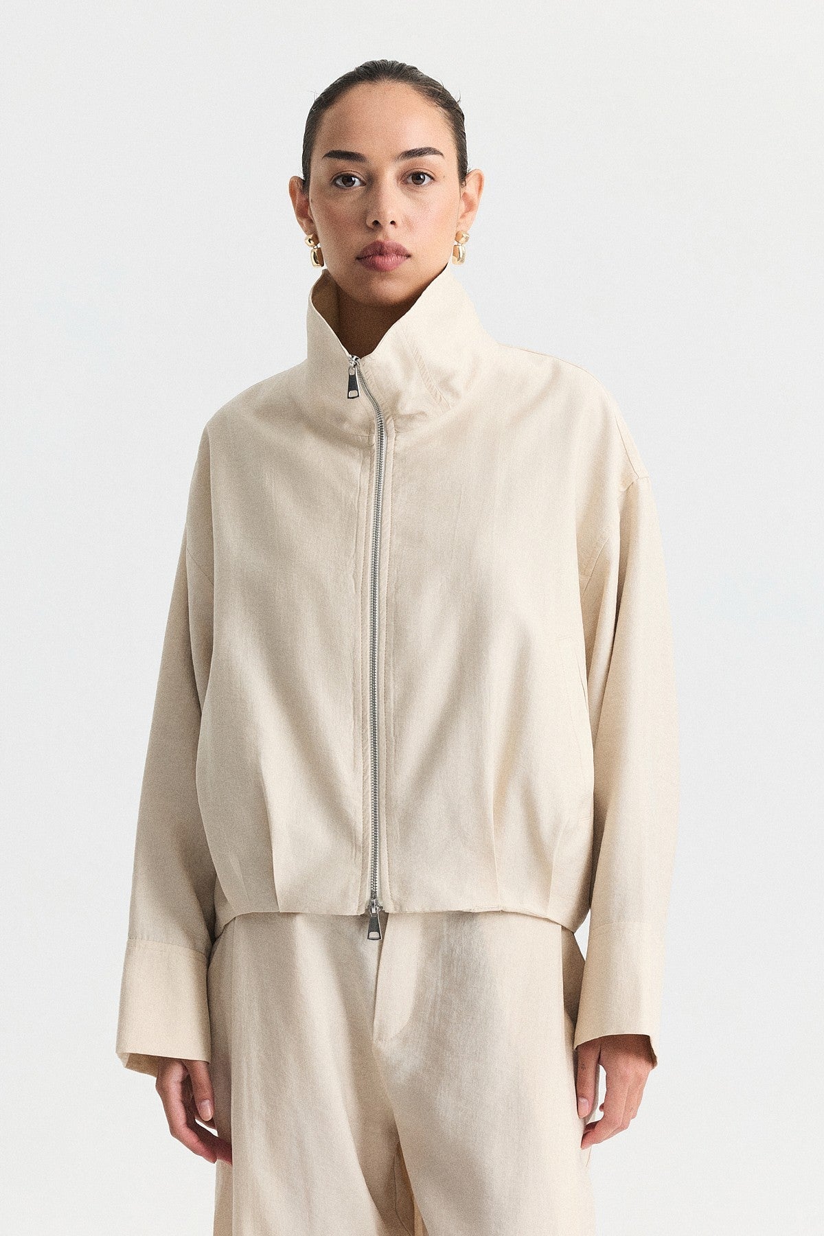 Stand-Up Collar Bomber Jacket