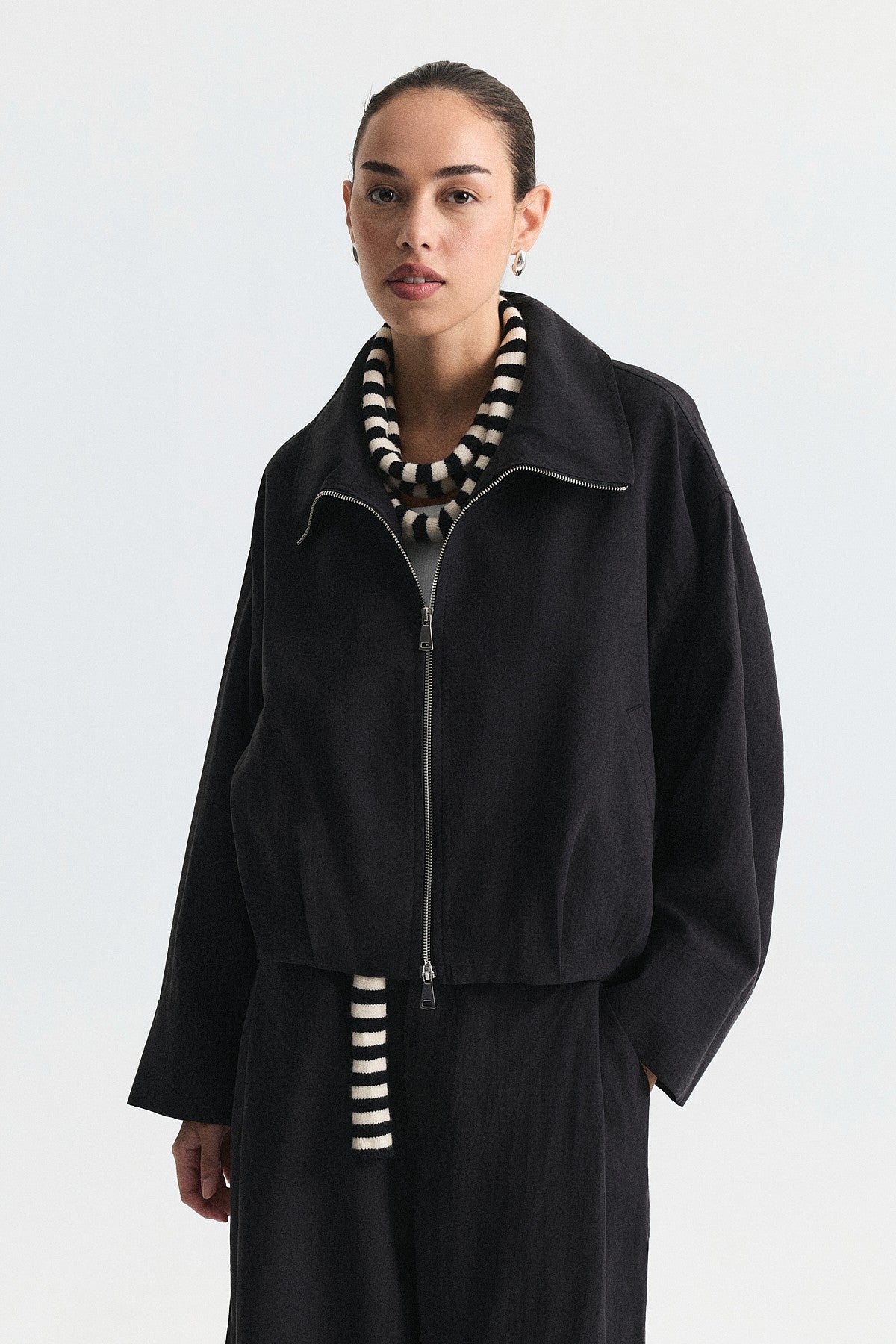 Stand-Up Collar Bomber Jacket