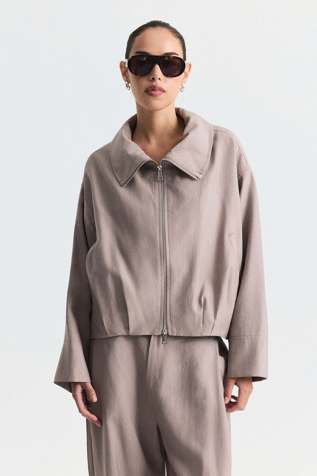 Stand-Up Collar Bomber Jacket