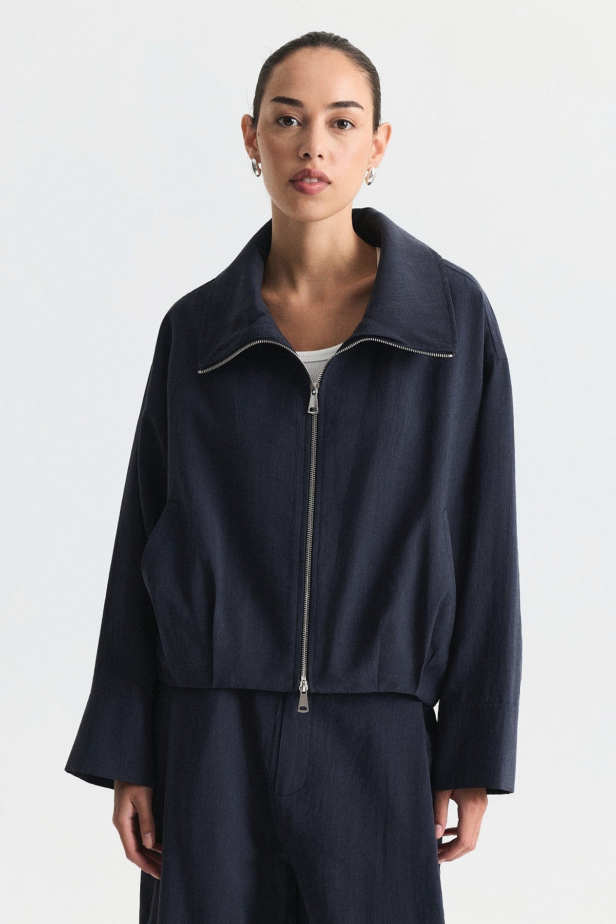 Stand-Up Collar Bomber Jacket