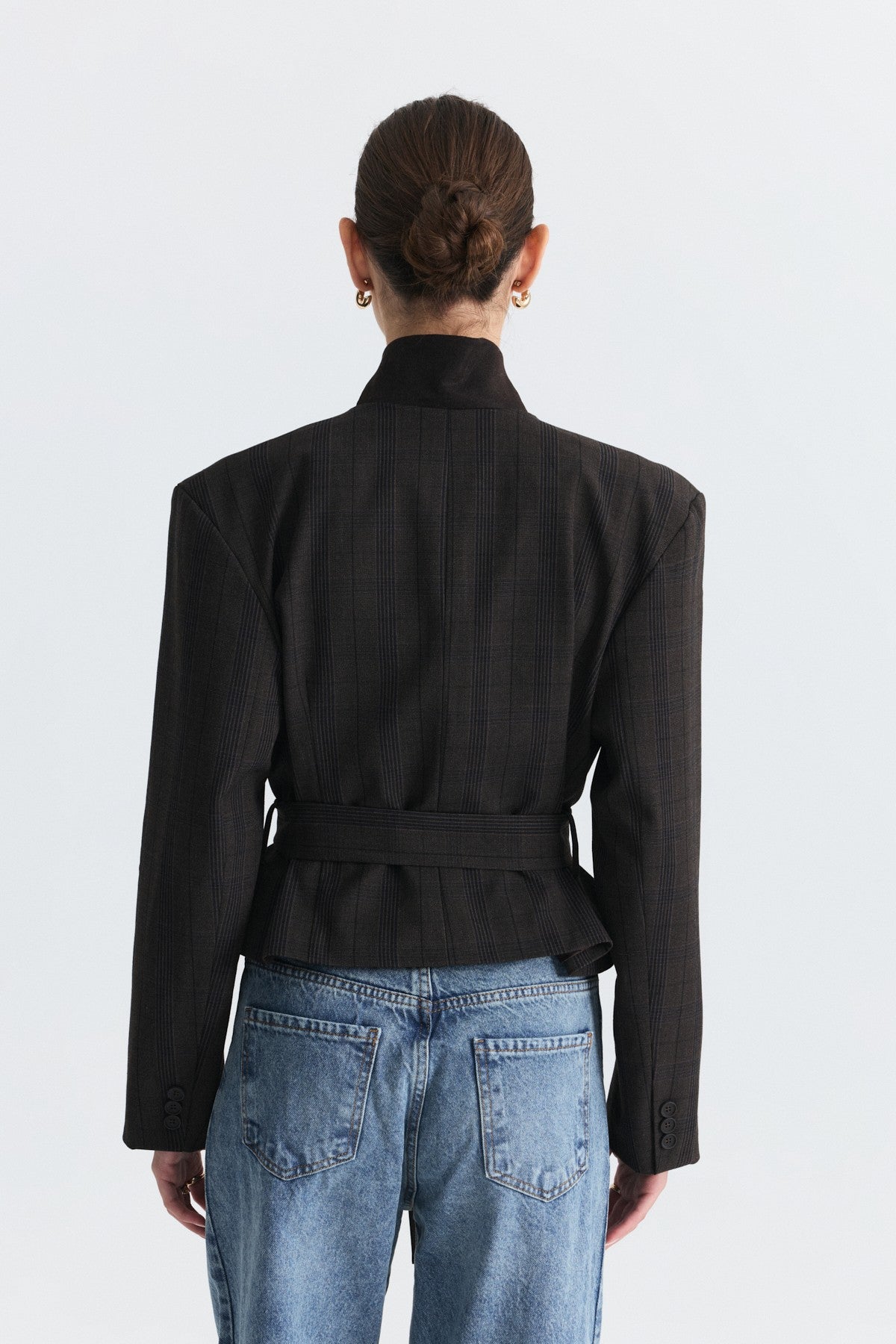 Short Jacket with Patches and a Belt