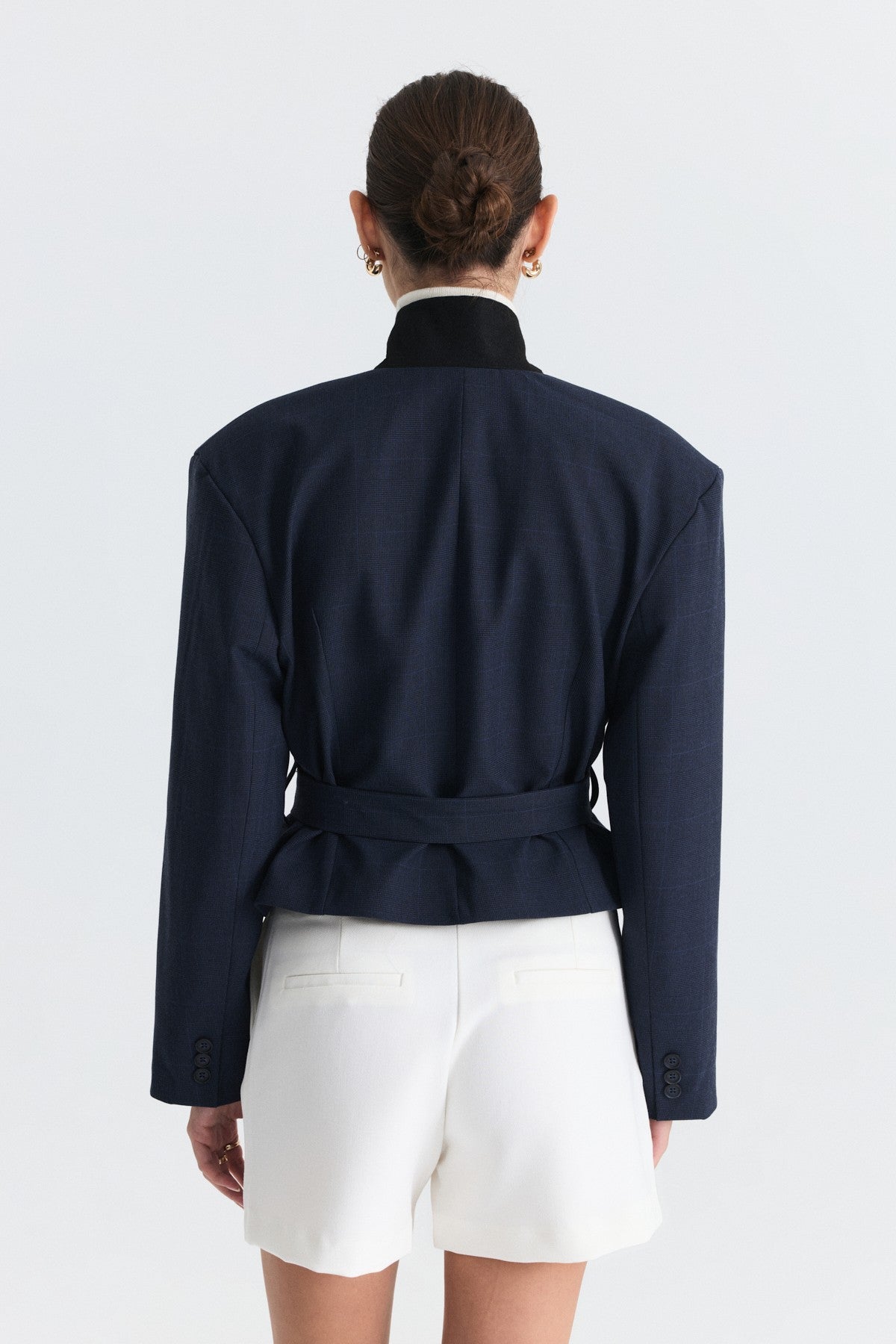 Short Jacket with Patches and a Belt