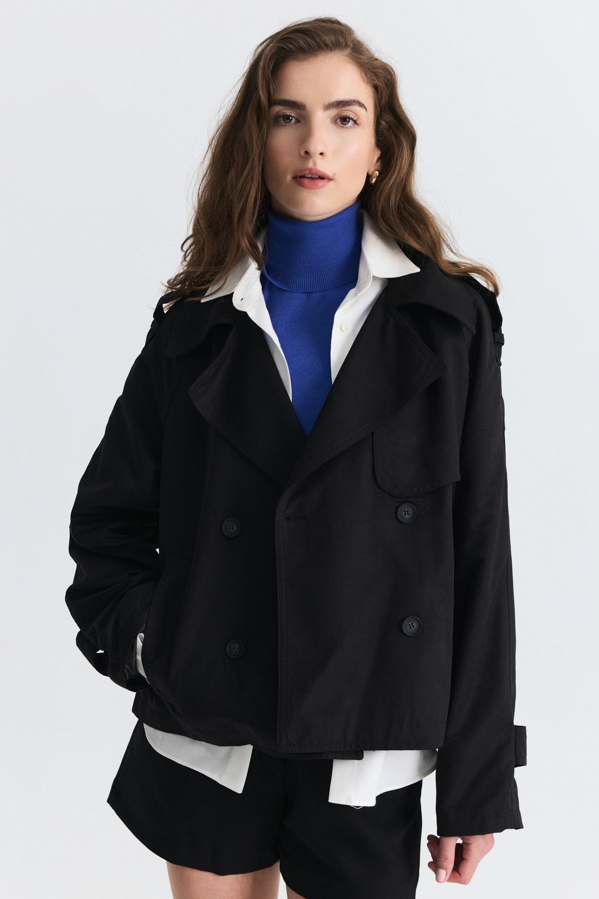 Short Trench Coat with a Belt