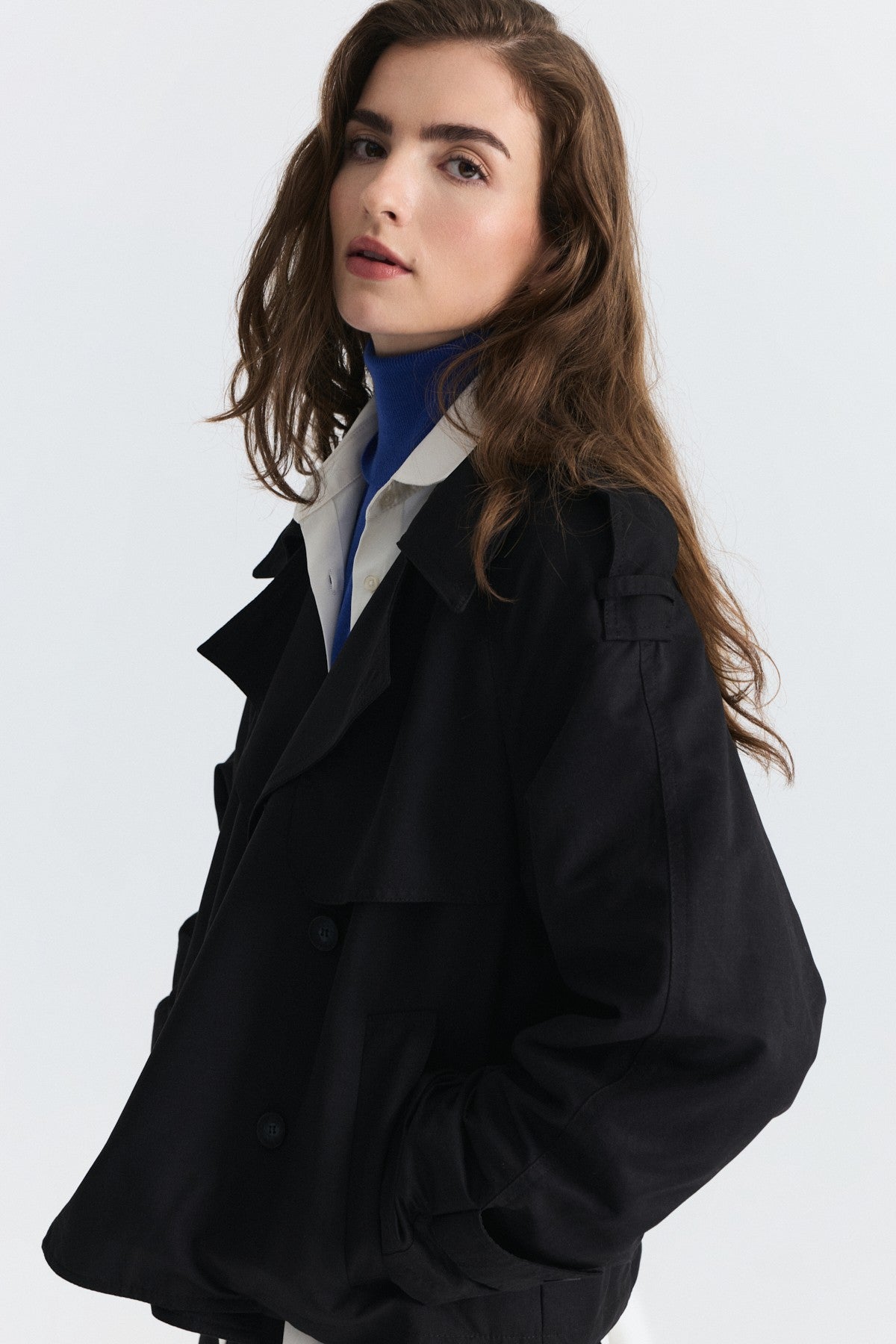 Short Trench Coat with a Belt