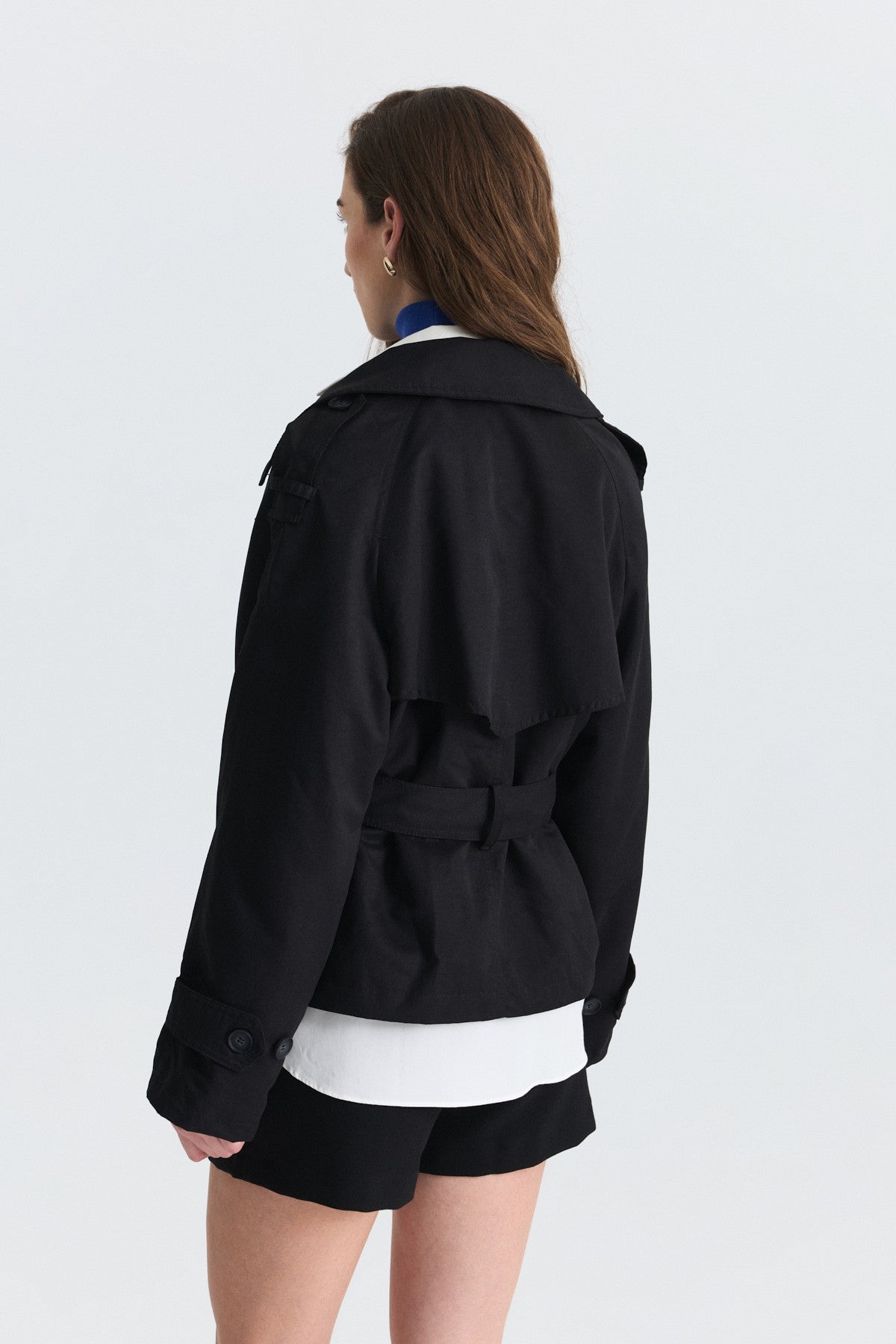 Short Trench Coat with a Belt