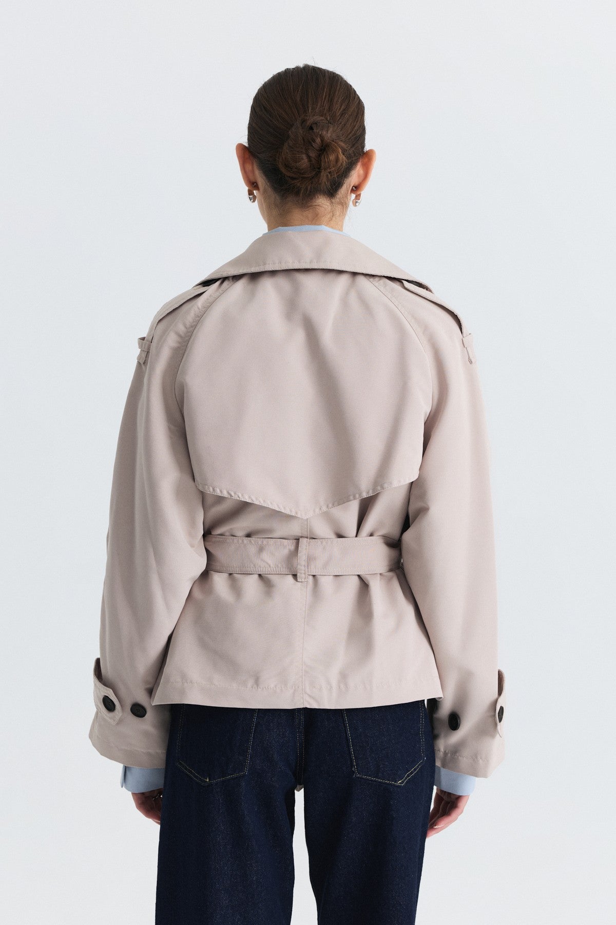 Short Trench Coat with a Belt