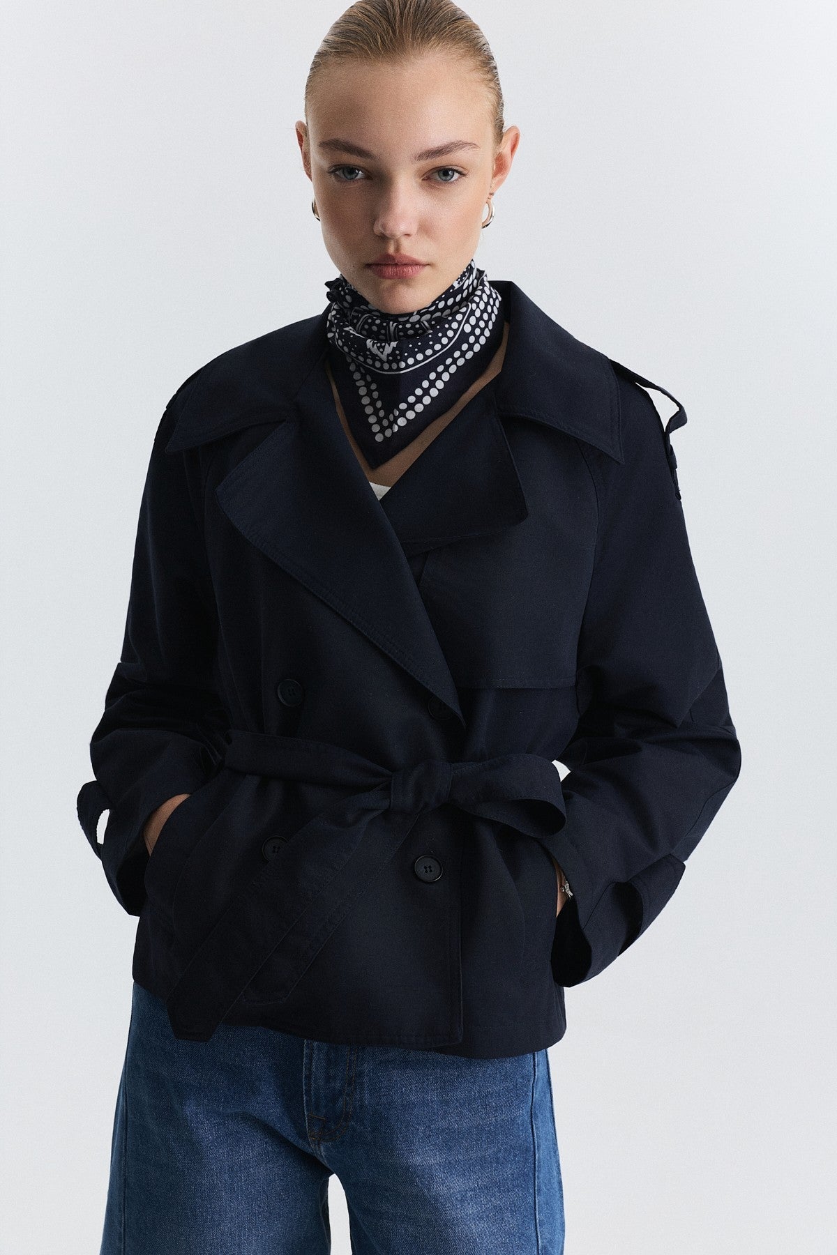 Short Trench Coat with Belt BA26Y517