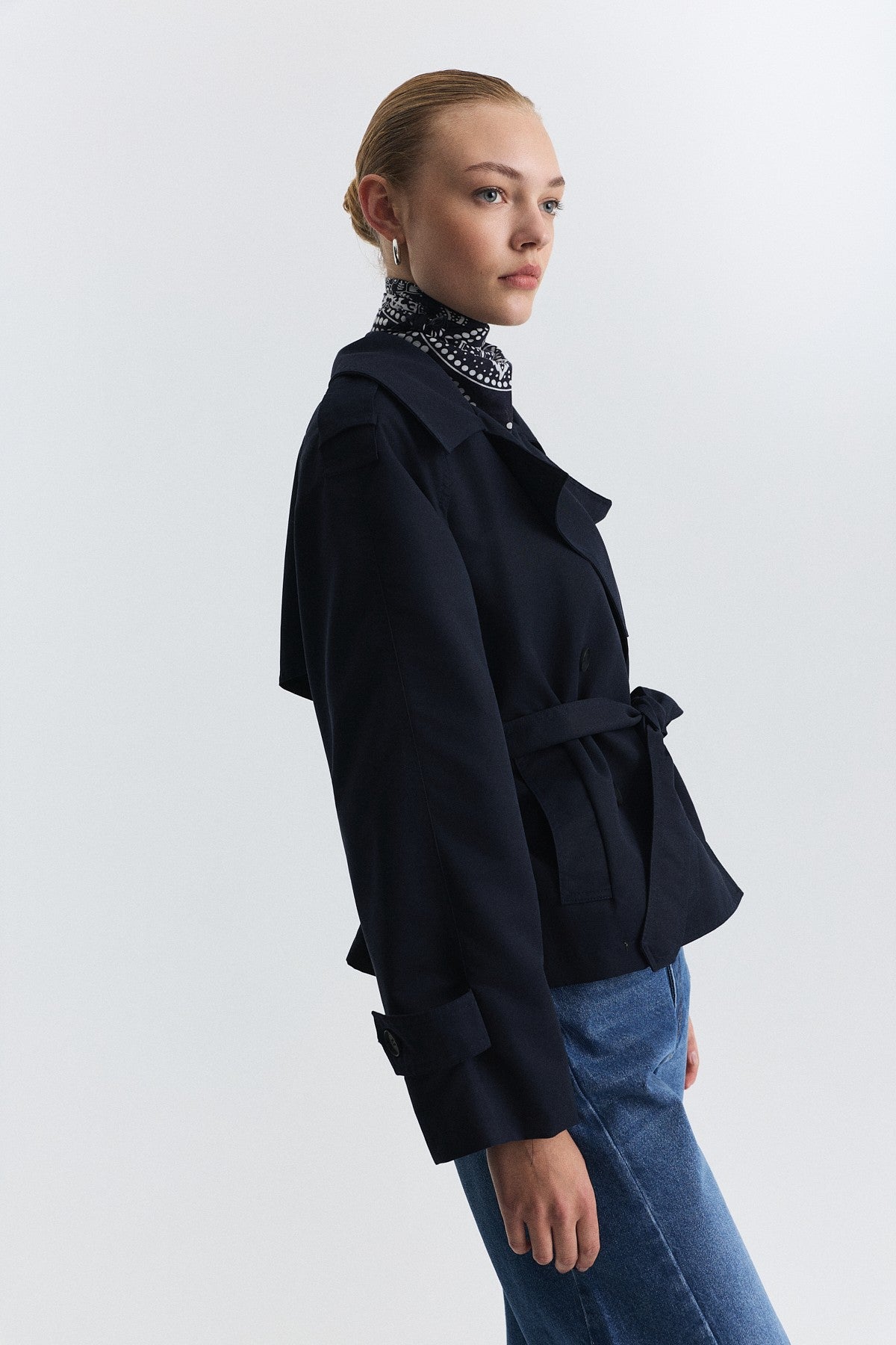 Short Trench Coat with Belt BA26Y517