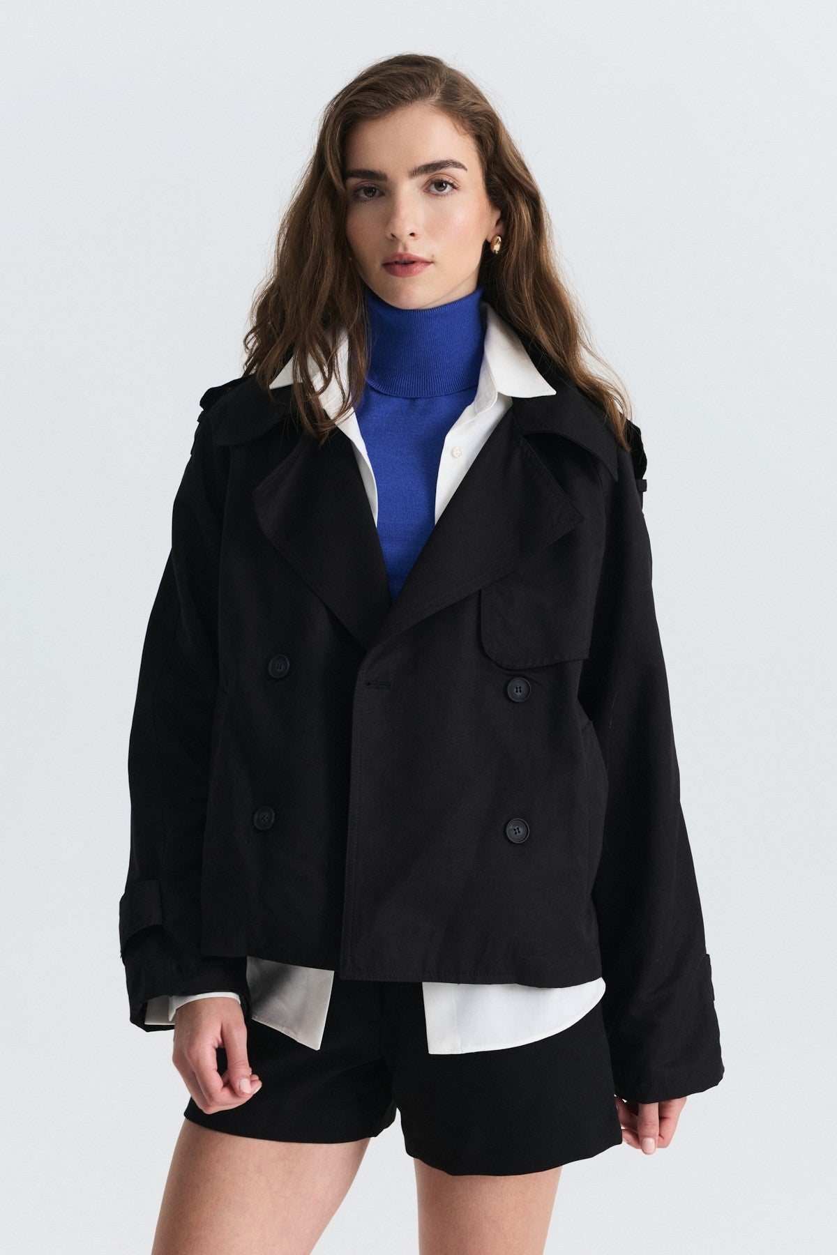 Short Trench Coat with a Belt