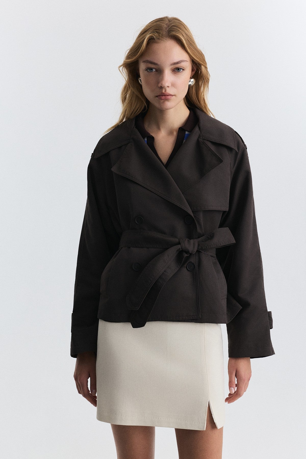 Short Trench Coat with Belt BA26Y517