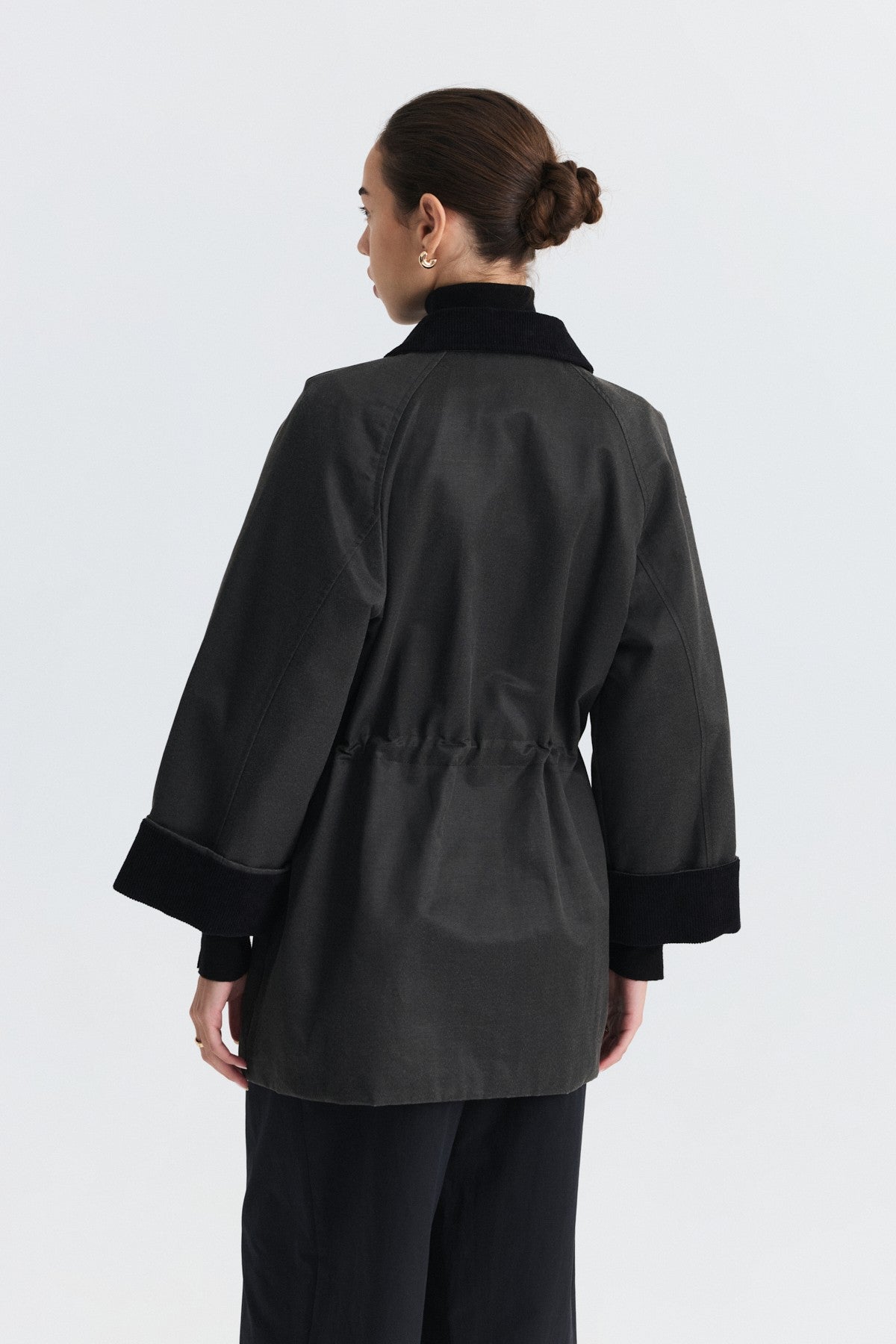 Velvet-Collar Jacket with a Waxed Look