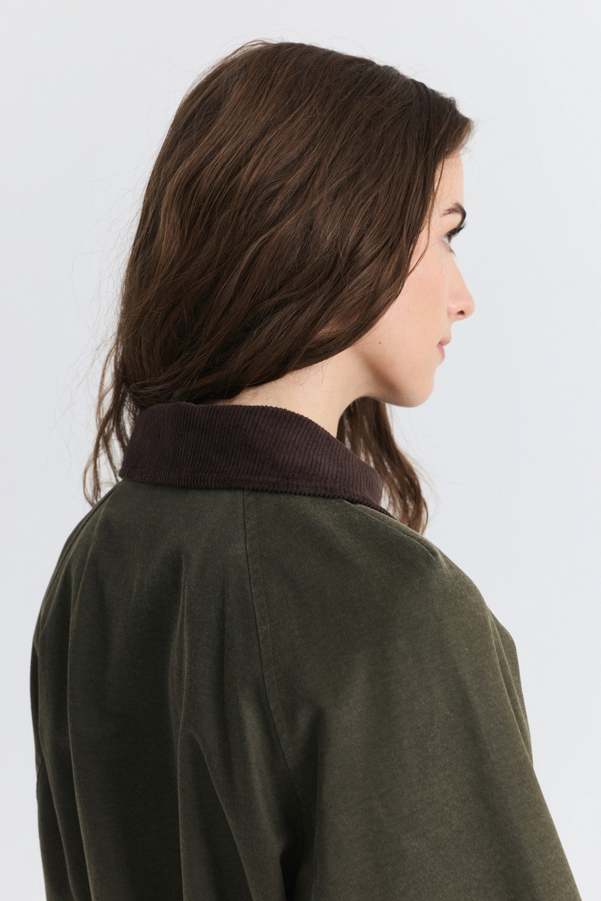 Velvet-Collar Jacket with a Waxed Look