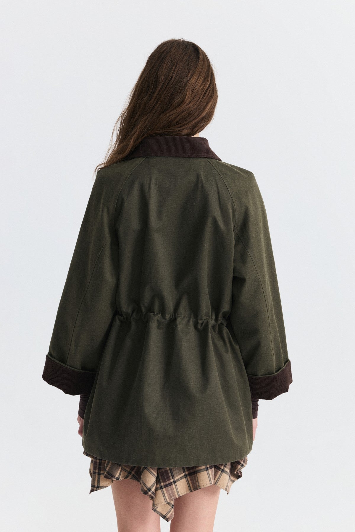 Velvet-Collar Jacket with a Waxed Look